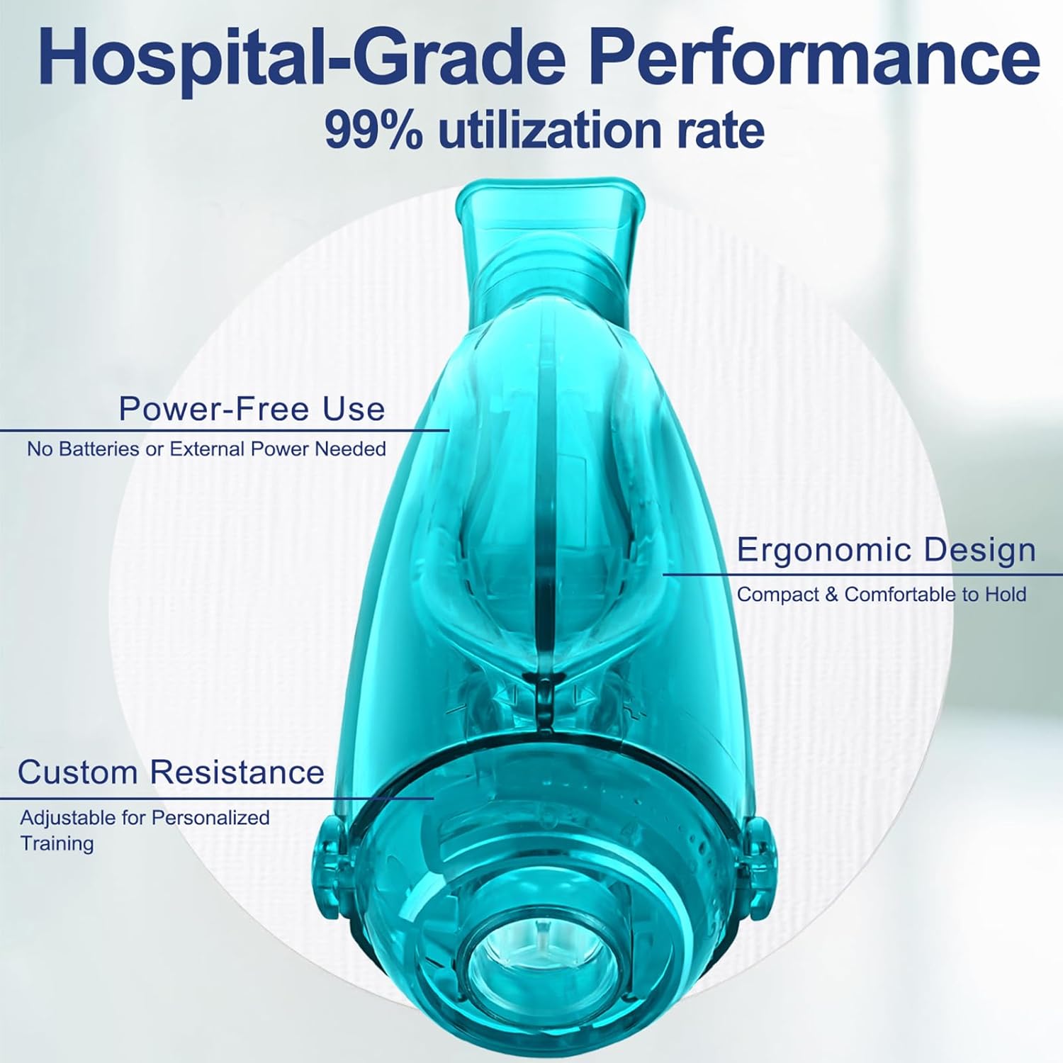 Flutter Valve, Breathing Exercise Device, Medical-Grade Material, Adju
