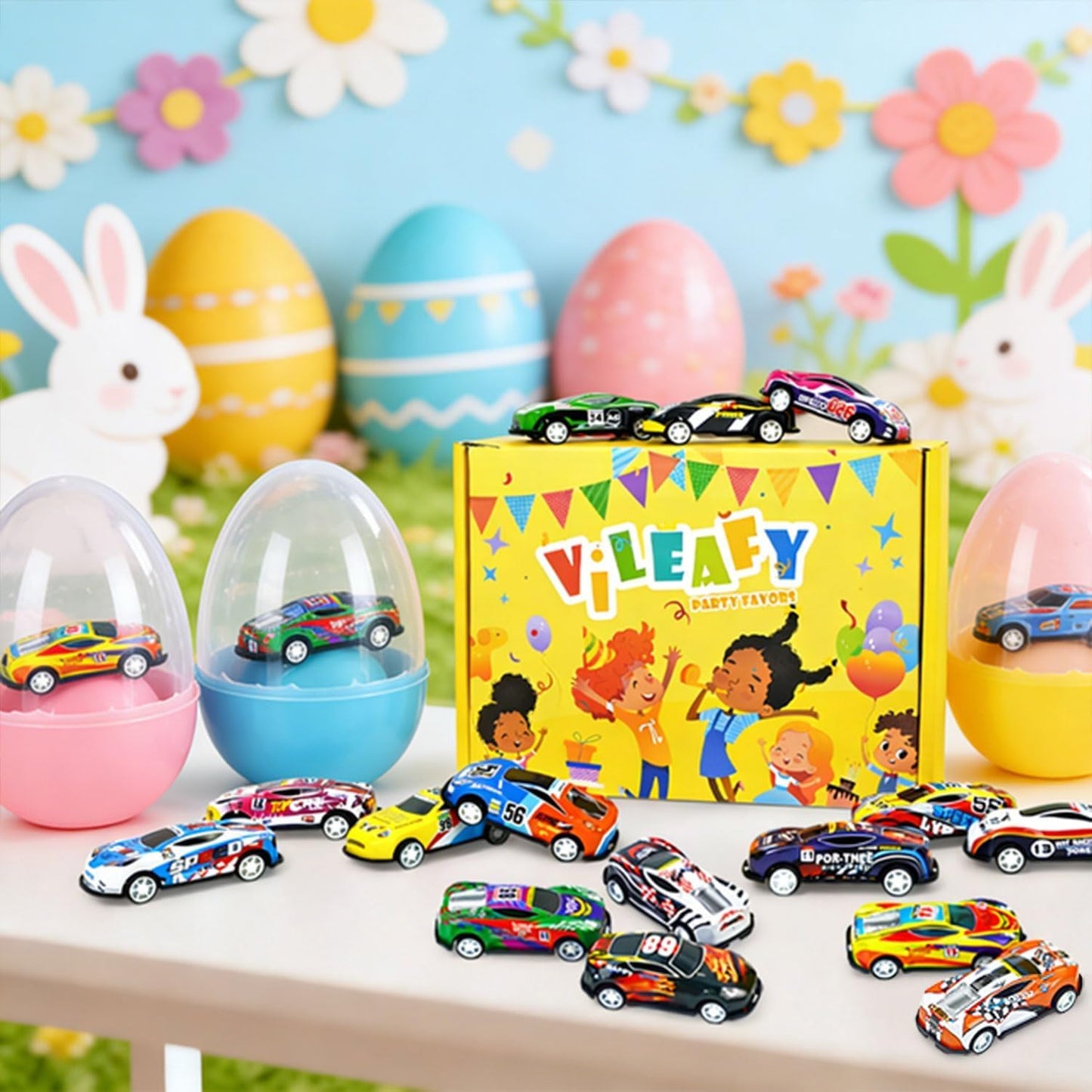 Vileafy 30 Mini Race Cars for Classroom Prizes, Party Favors for Kids 4-8 Years Old, Bulk Small Pull Back Car Toys for Treasure Box, Mini Toys Cars for Boys and Girls Easter Egg Stuffers for Kids