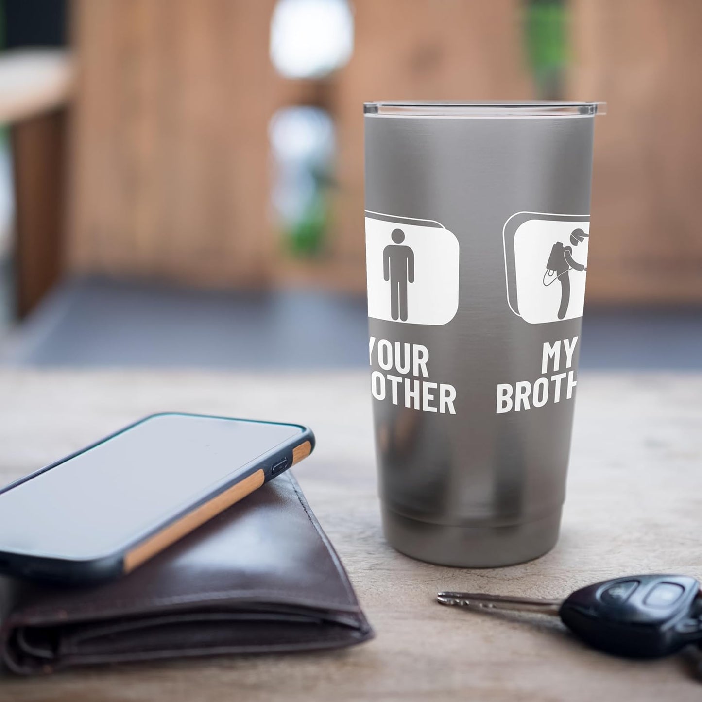 Pest Control Your Brother My Brother Funny Exterminator Stainless Steel Insulated Tumbler
