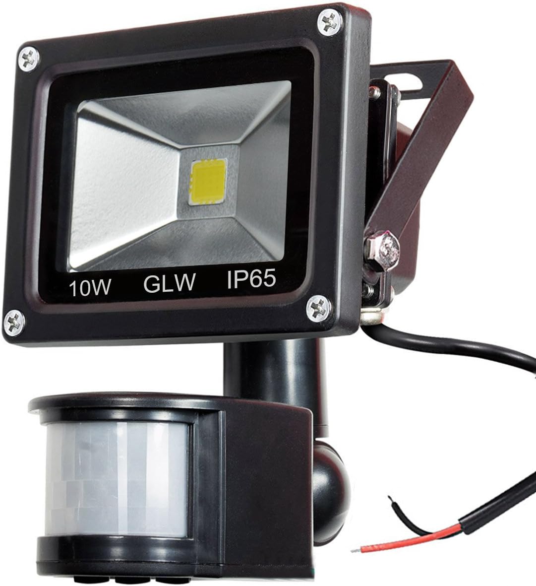 LED Motion Sensor Flood Light 12V DC 10W Mini Lights IP65 Waterproof Outdoor Light 800LM,6000K Daylight White Security Light with PIR 80W Halogen Bulb Equivalent [NO Plug]