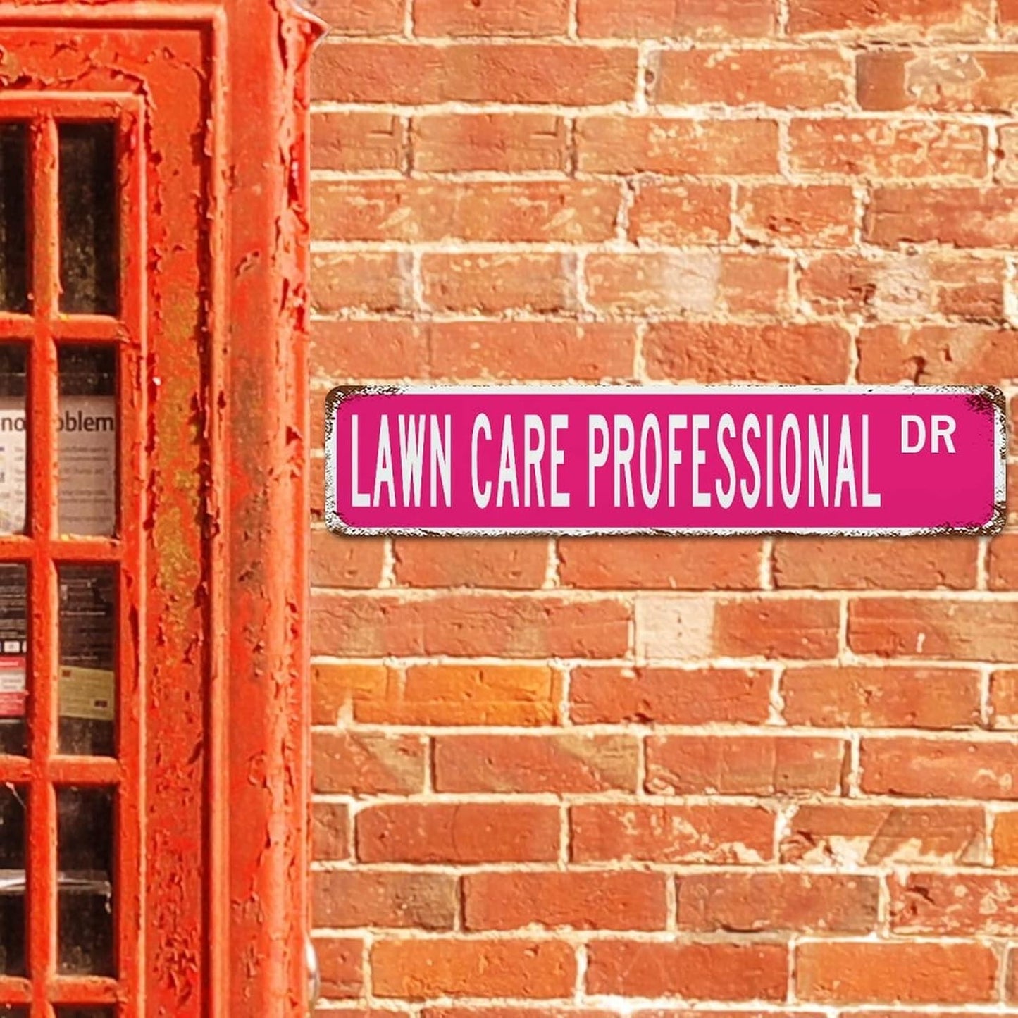 Lawn Care Professional Street Sign Custom Metal Tin Sign Lawn Care Professional Decor Gift for Lawn Care Professional Vintage Metal Wall Sign Rustic Wall Art for Bedroom Cafe Bar Office Garage