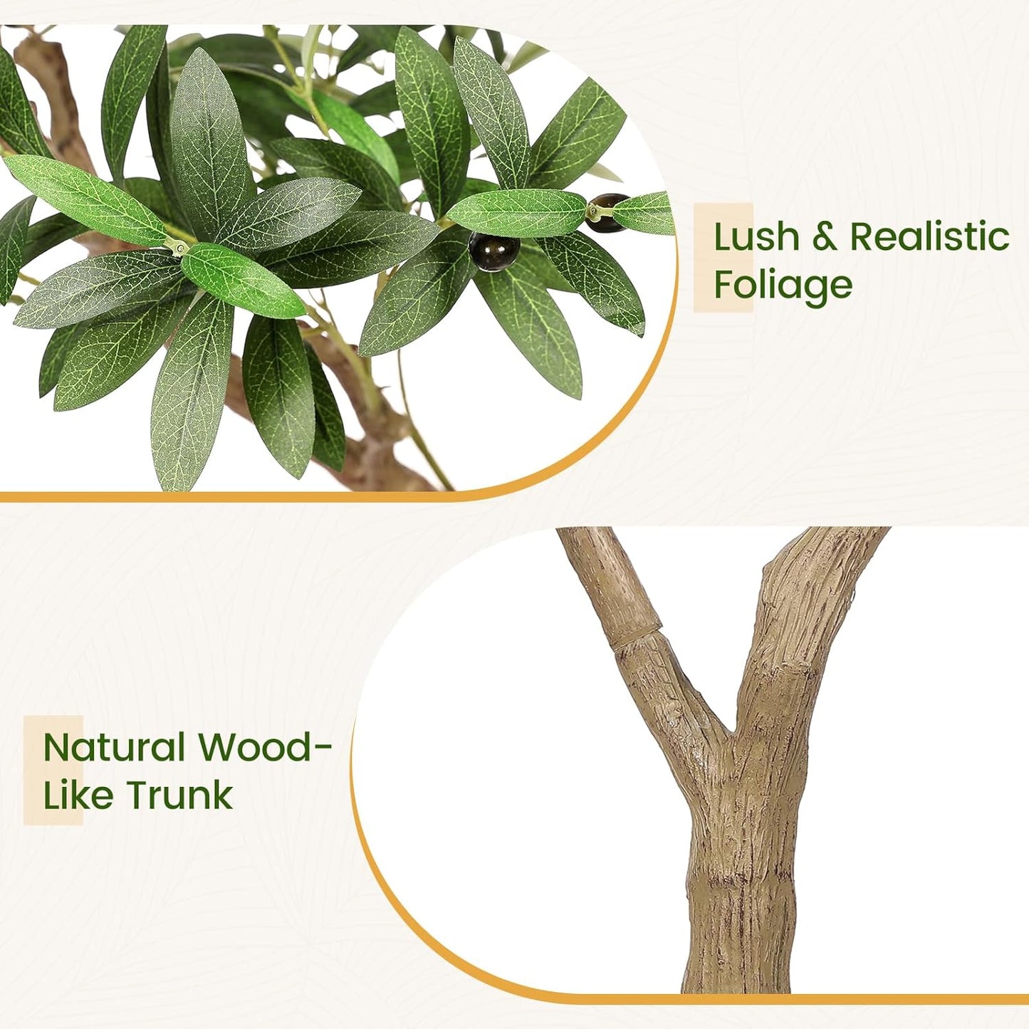 Olive Trees Artificial Indoor 7ft - Large Faux Olive Tree with Planter, Tall Fake Olive Tree with Lifelike Branches & Fruits, Artificial Plant in Pot for Home Office Living Room Decor