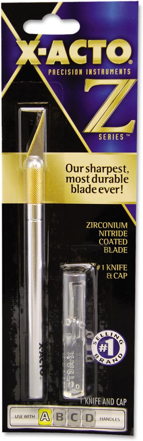 X-ACTO #1 Z-Series Precision Utility Knife, Metal, Silver, Aluminum Handle, Includes Safety Cap - For Precise, Fine Cuts