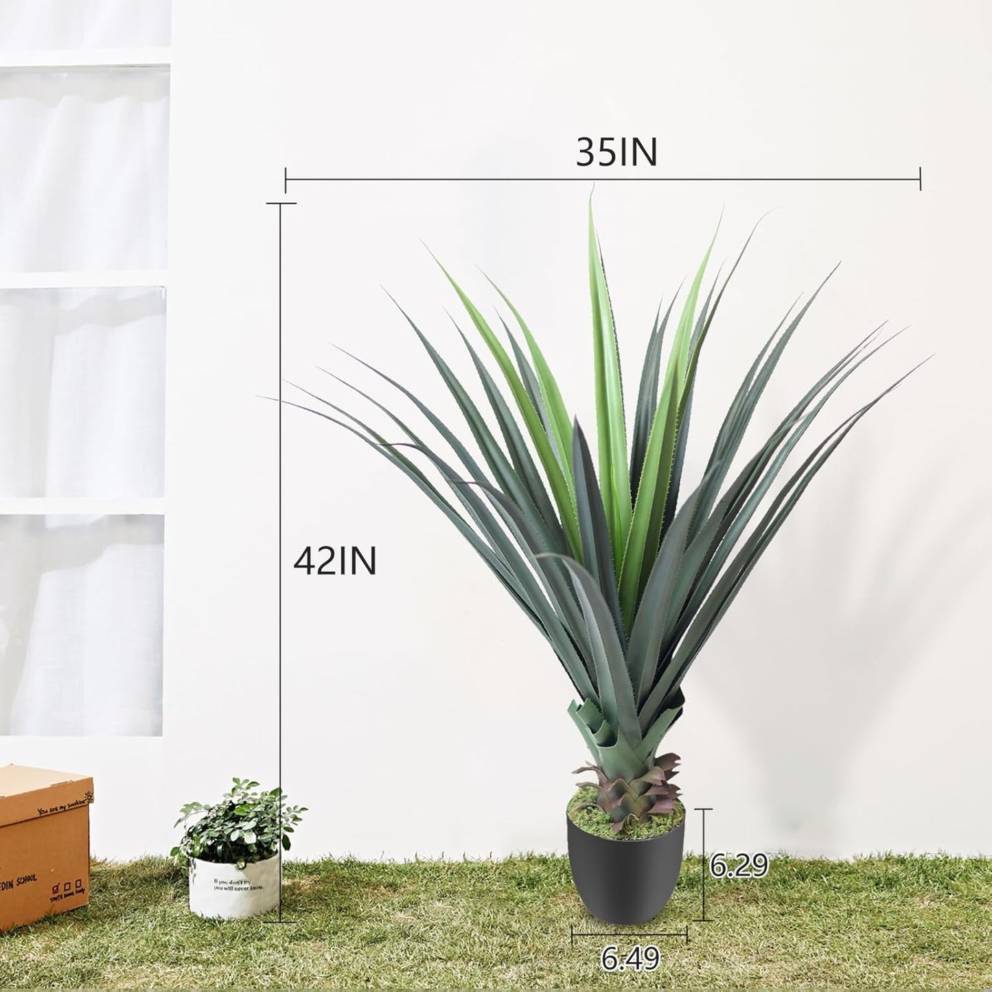 Artificial Spiked Agave Plant 3.5FT Tall 2Pack, Faux Indoor Tree, Green Floor Decor for Home Office, Front Porch