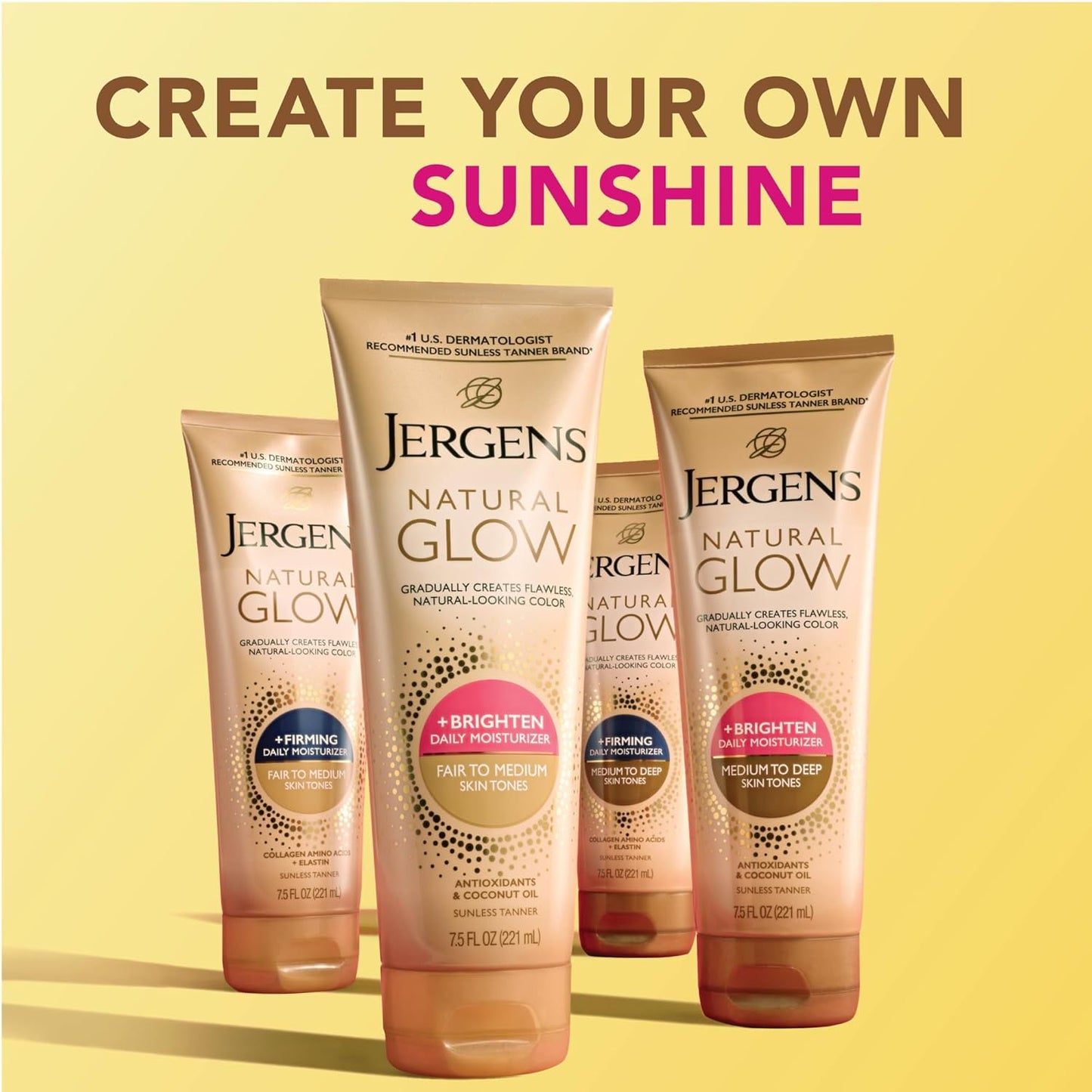 Jergens Natural Glow +Firming Self Tanner Body Lotion, Fair to Medium 