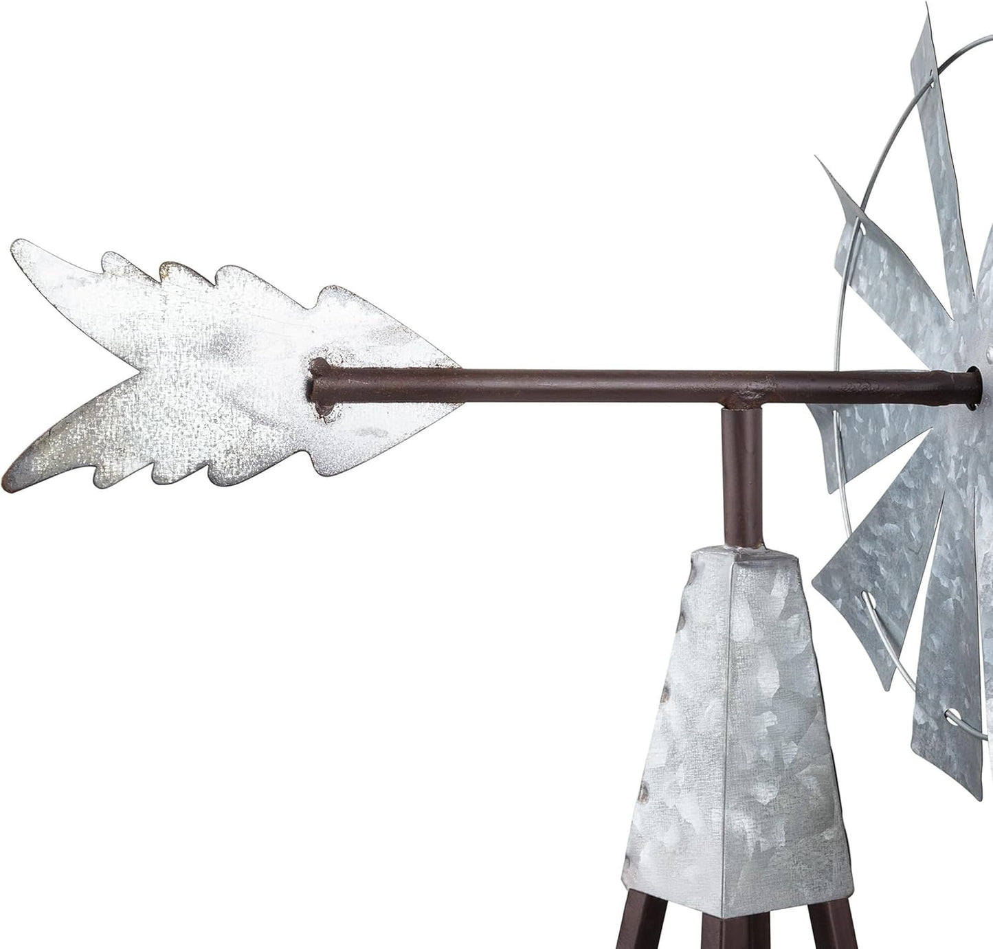 Alpine Corporation 24" Tall Outdoor Metal Wind Spinners, Kinetic Rusti