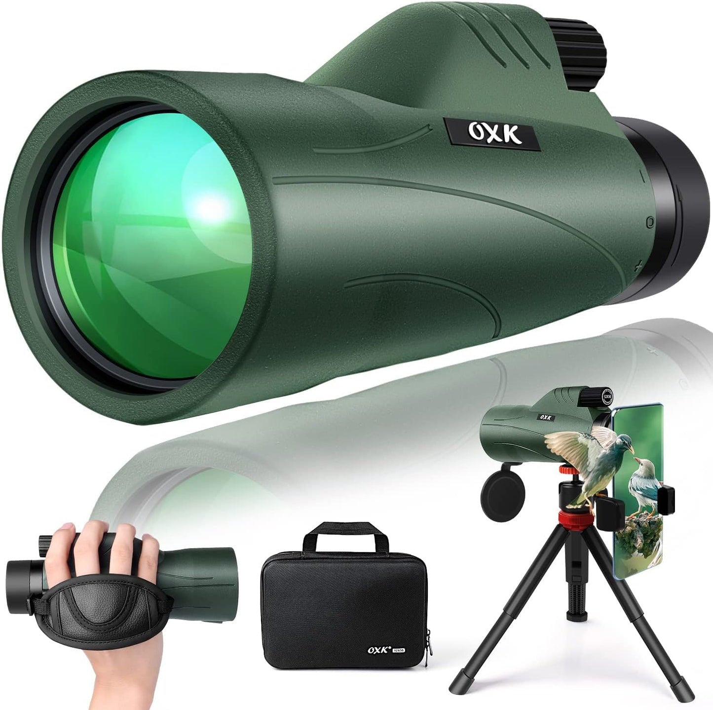 12x56 High Power Monocular Telescope for Adults | Comes with Smartphon