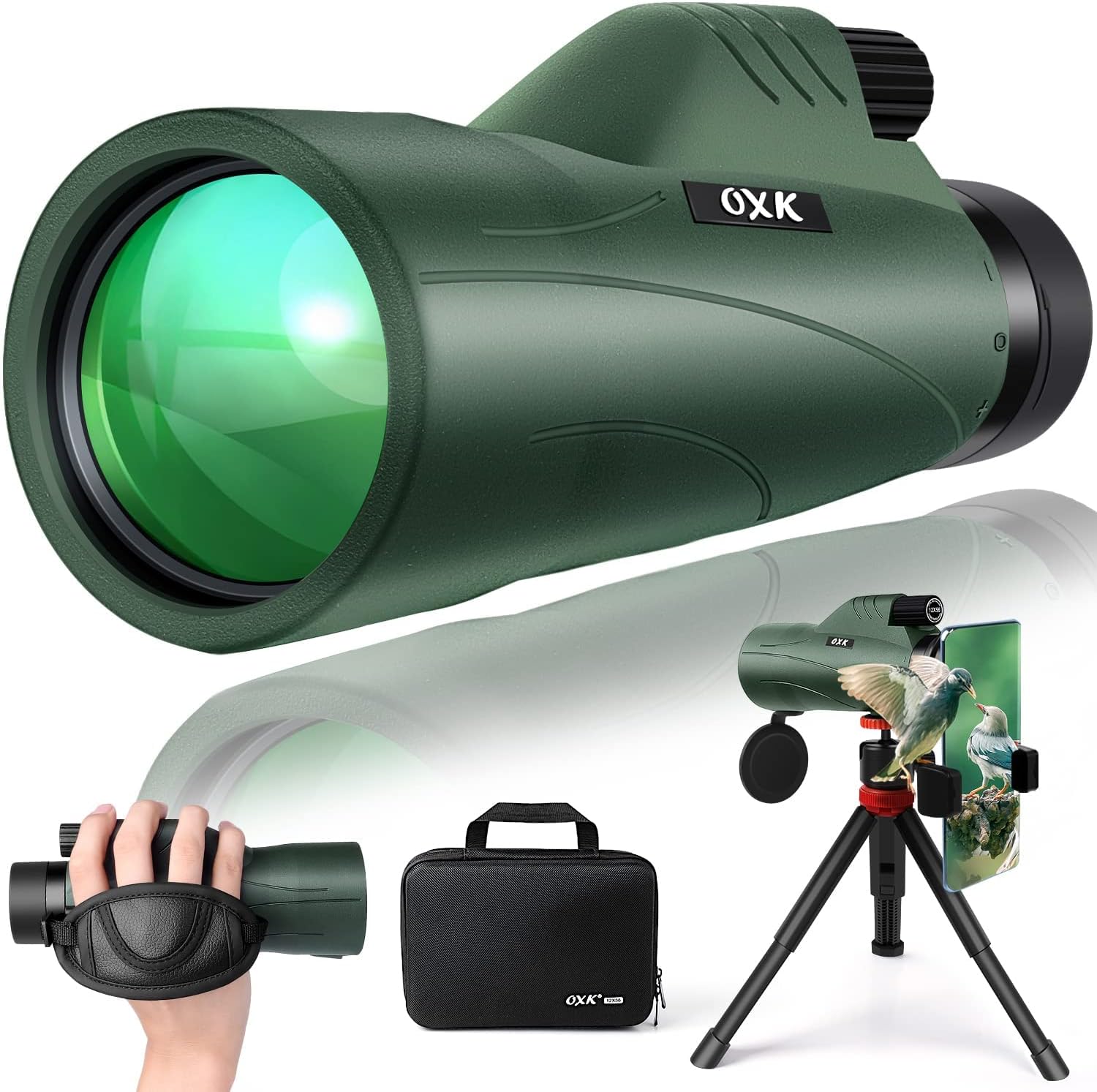 12x56 High Power Monocular Telescope for Adults | Comes with Smartphon
