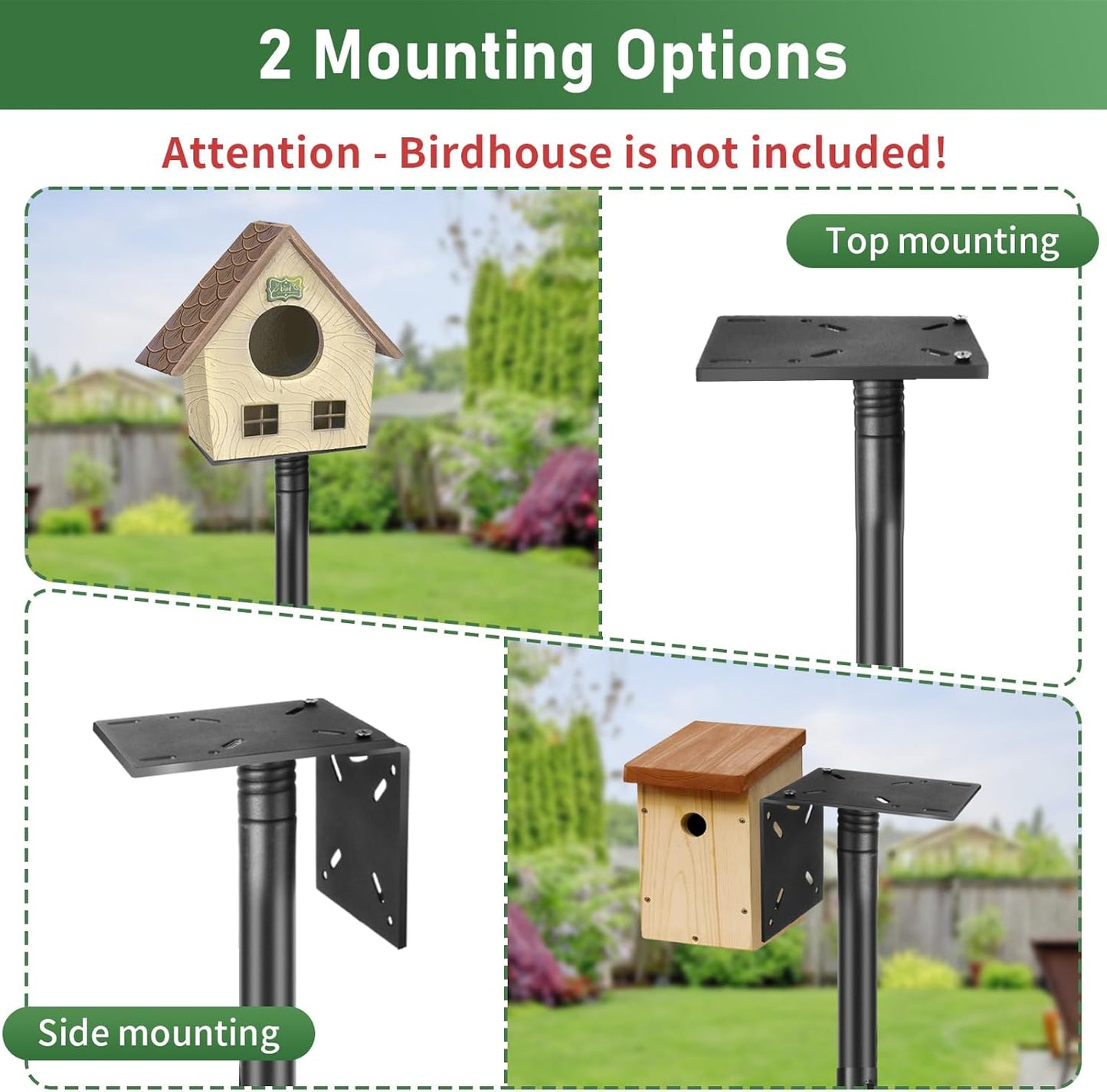 Bird Feeder Pole Squirrel Proof, 92 Inch Heavy Duty Feeding Station Tall Birds Feeders Stand House Pole with Baffle for Outdoors,1 Pack