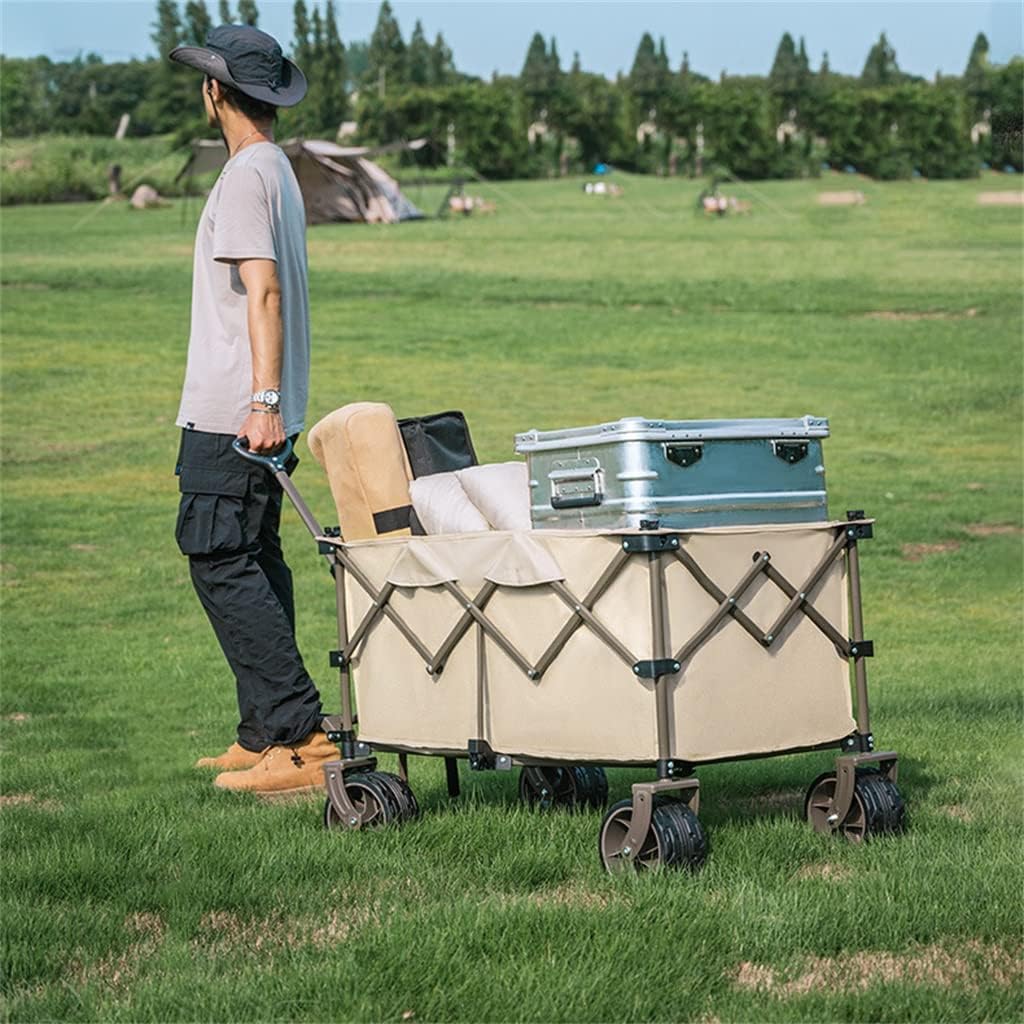JSEIAJB Camping Cart 80L Folding Trolley Portable Ultralight Shopping 