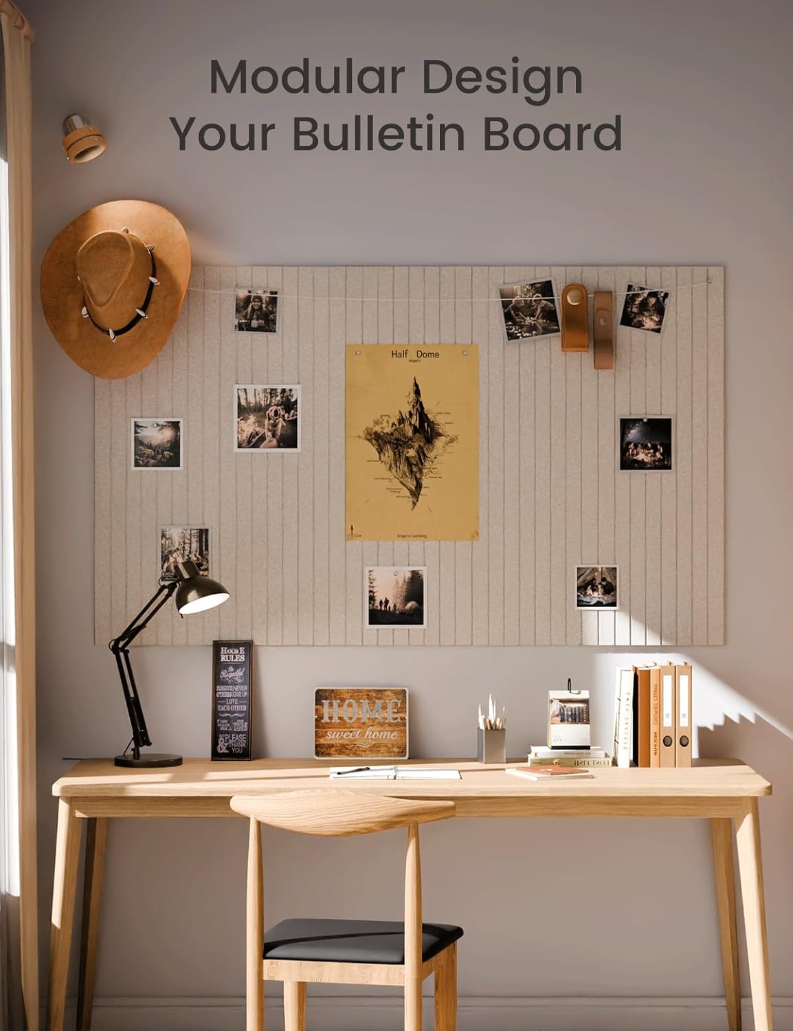 Fluxynara Large Felt Bulletin Board 48" x 36" Cork Board Alternative-1