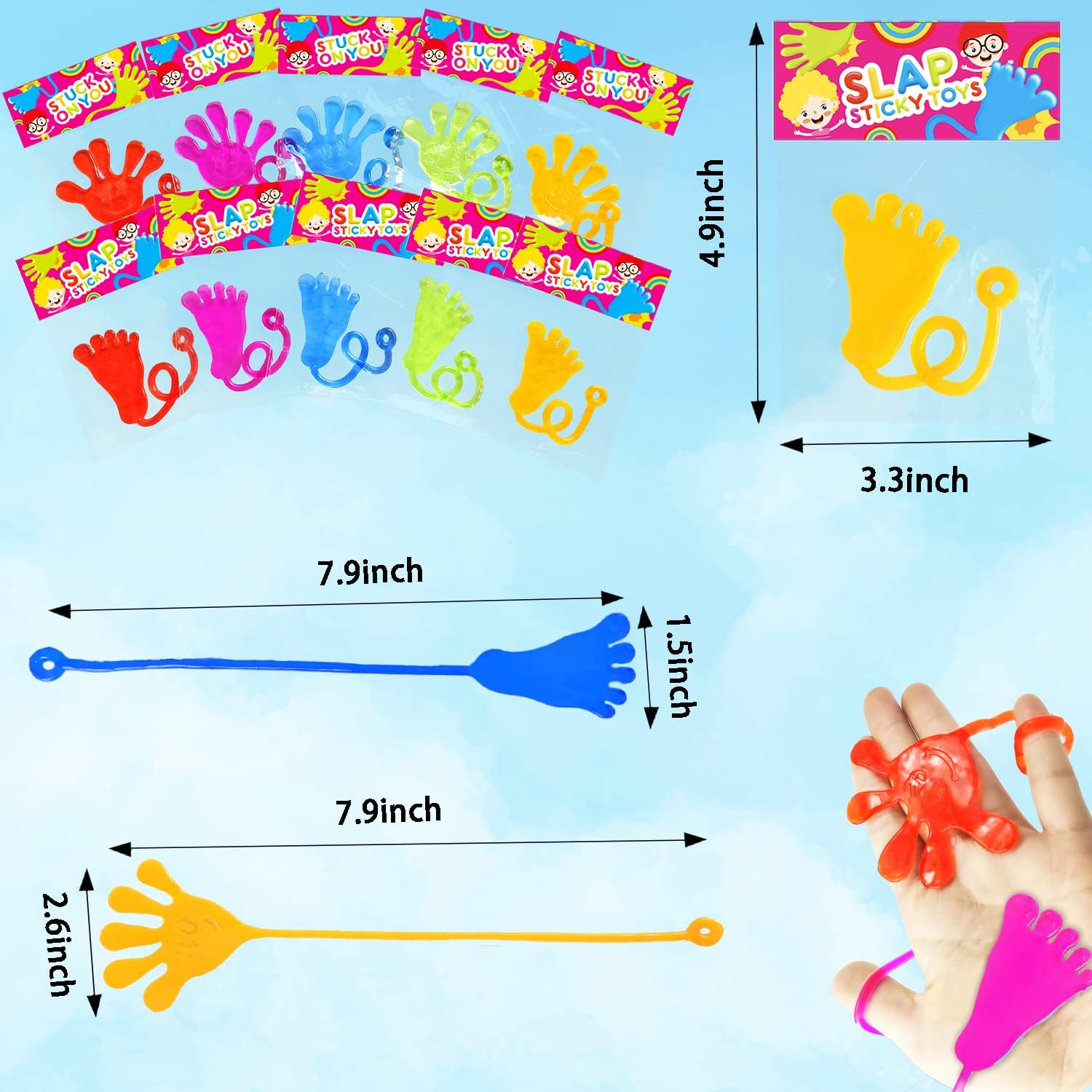 Easter Eggs Fillers for Toddlers,Large Sticky Hands Party Favors Suppl