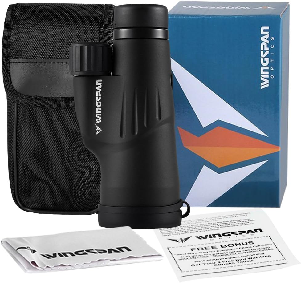 Wingspan Optics Explorer High Powered 12X50 Monocular. Bright and Clea