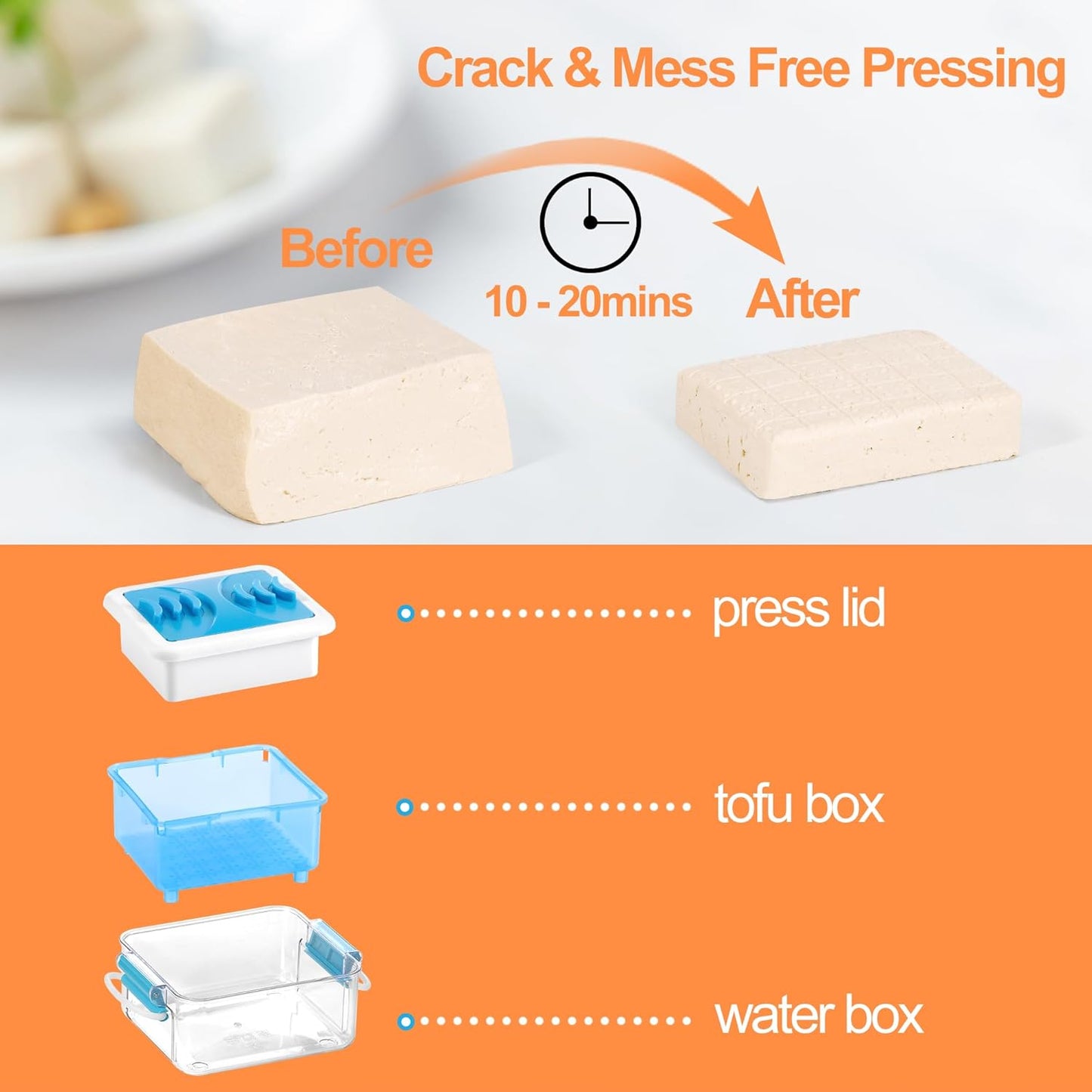 Tofu Press - Tofu Press Dishwasher Safe for Quickly Exacting Water from Organic Silken, Extra Firm Tofu