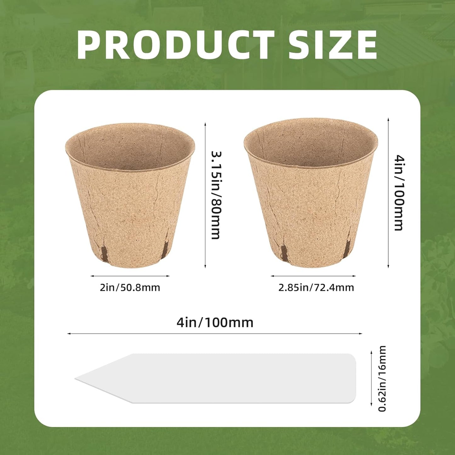 70Pcs Biodegradable 4” Peat Pots with 70Pcs Plant Labels, Biodegradabl