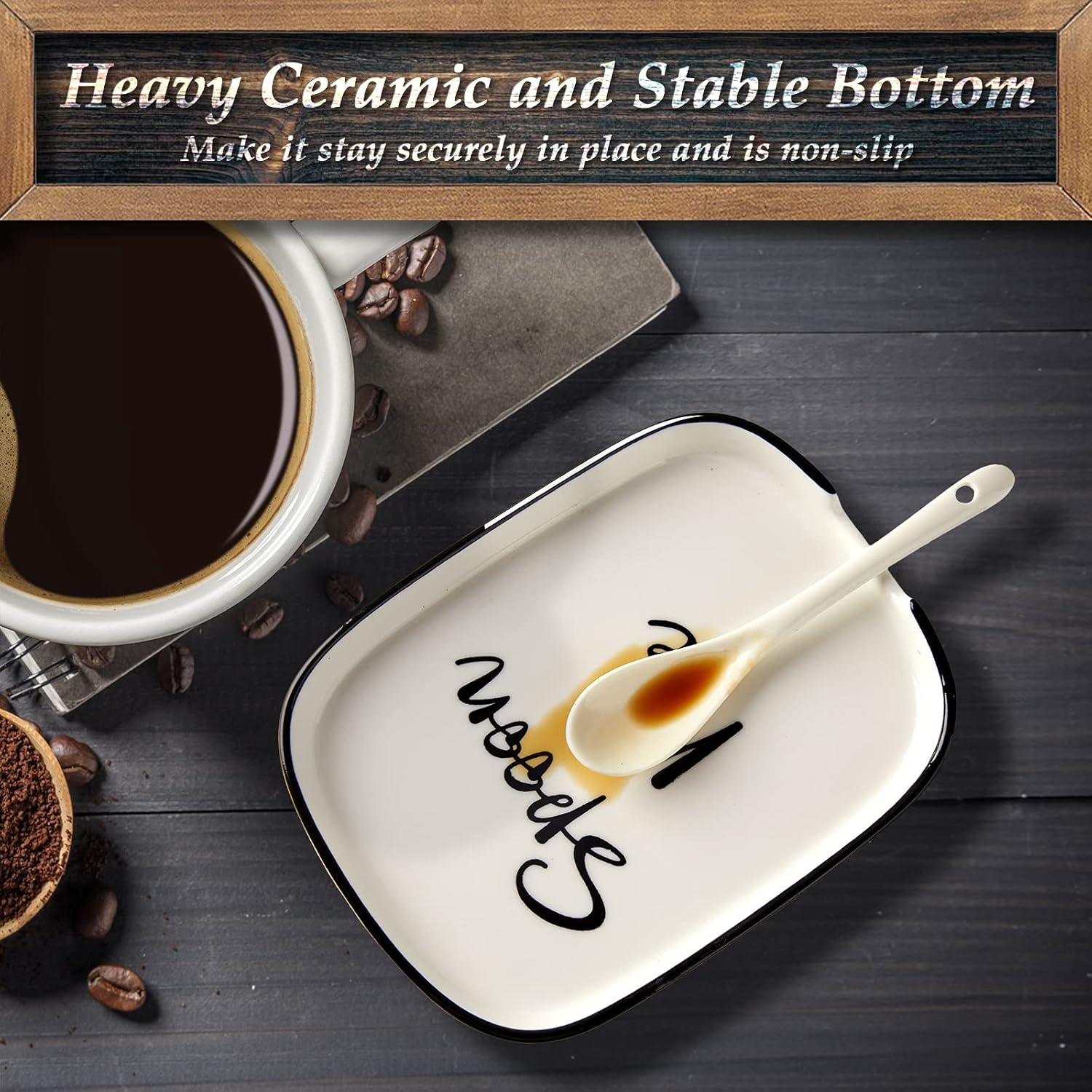 Ceramic Spoon Rest for Stove Top, Large Spoon Holder for Kitchen Count