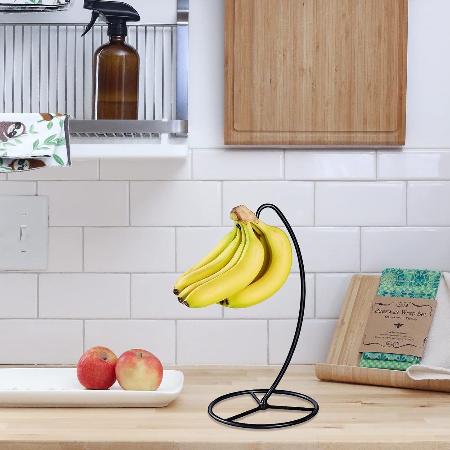 Banana Holder Stand, Banana Hanger Stand Black, Metal Bananas Tree Han