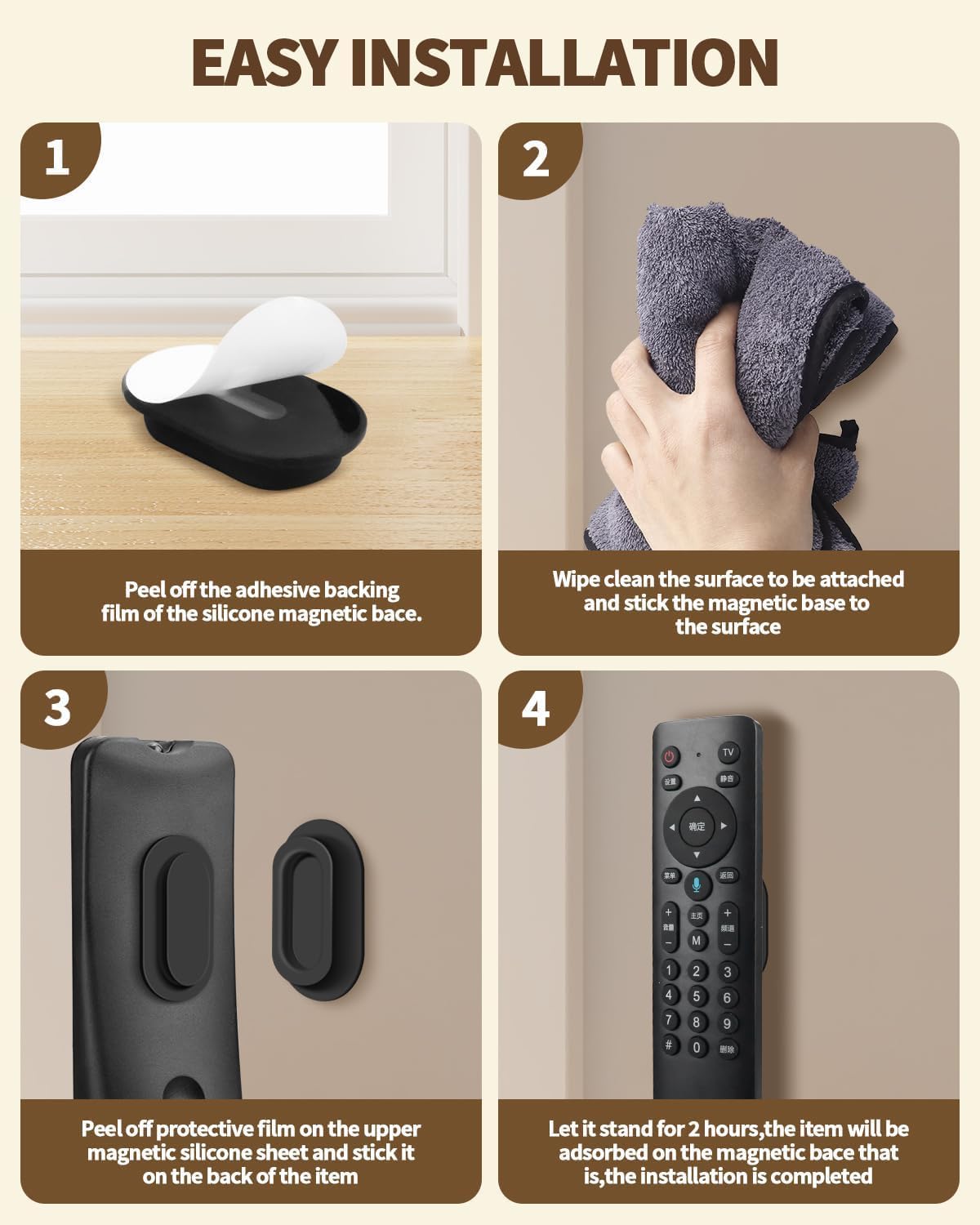 6 Pack Magnetic Remote Control Holder – Upgraded Silicone Magnetic Wal
