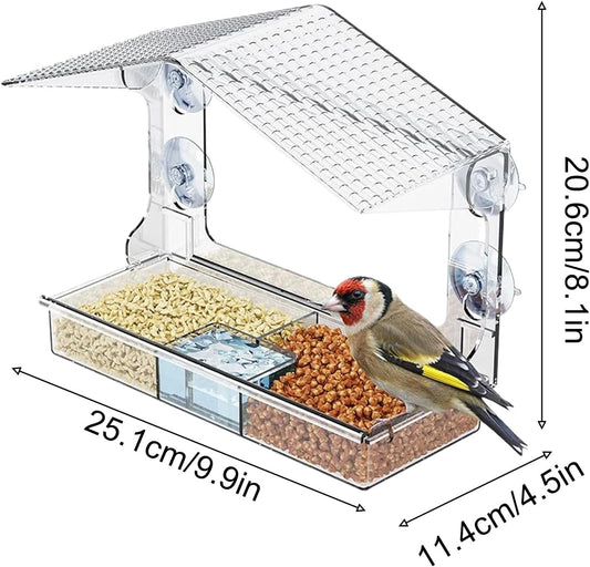 Window Bird Feeder, High Transparency Acrylic Suction Cup Feeding Bowl for Hummingbirds, Suitable for Outdoor, Garden, Yard, Balcony, Patio, Wildlife Watching