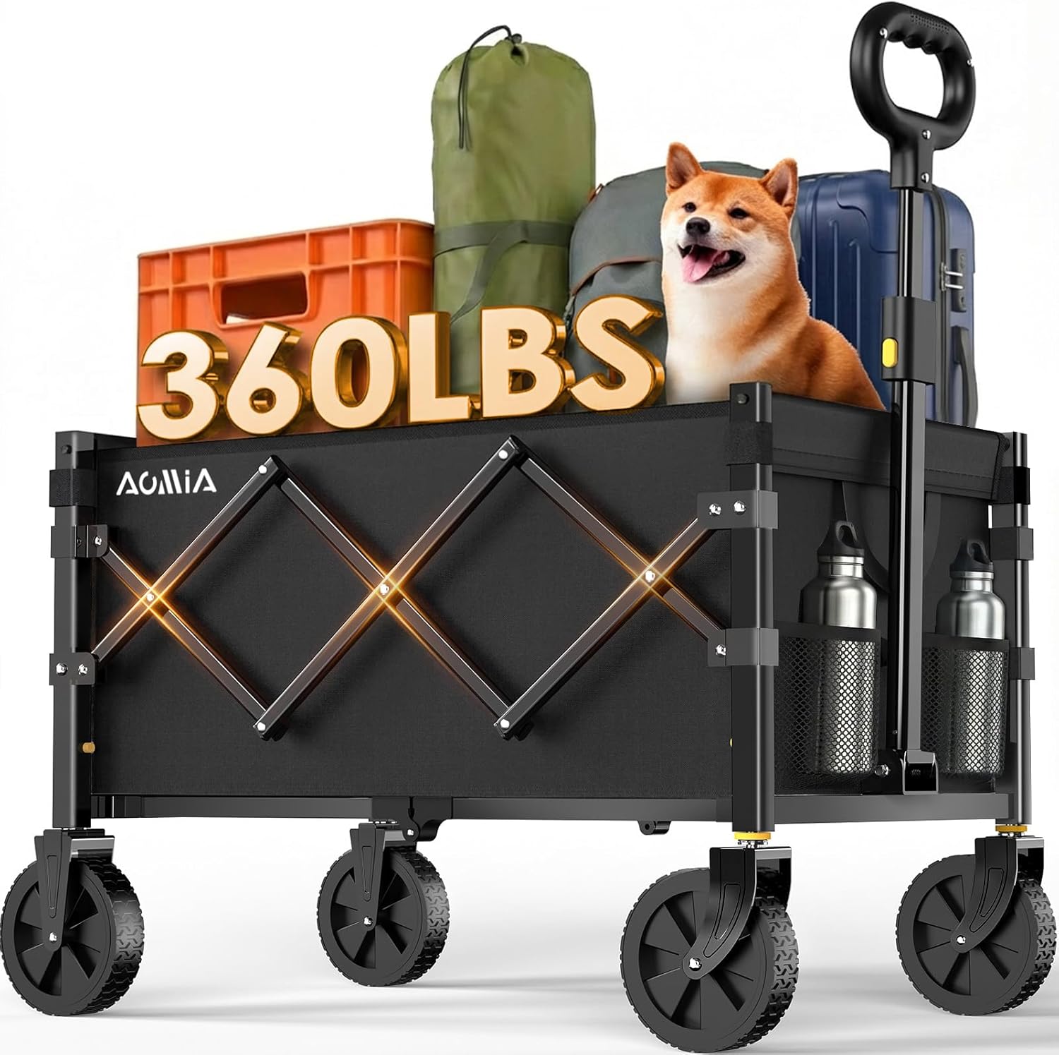 Collapsible Foldable Wagon with Wheels Heavy Duty Folding Wagons Carts