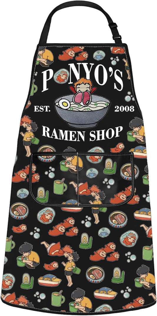 WCGXKO Anime Inspired Kitchen Apron Animated Movie Gift Japanese Animation Gift for Move Fans