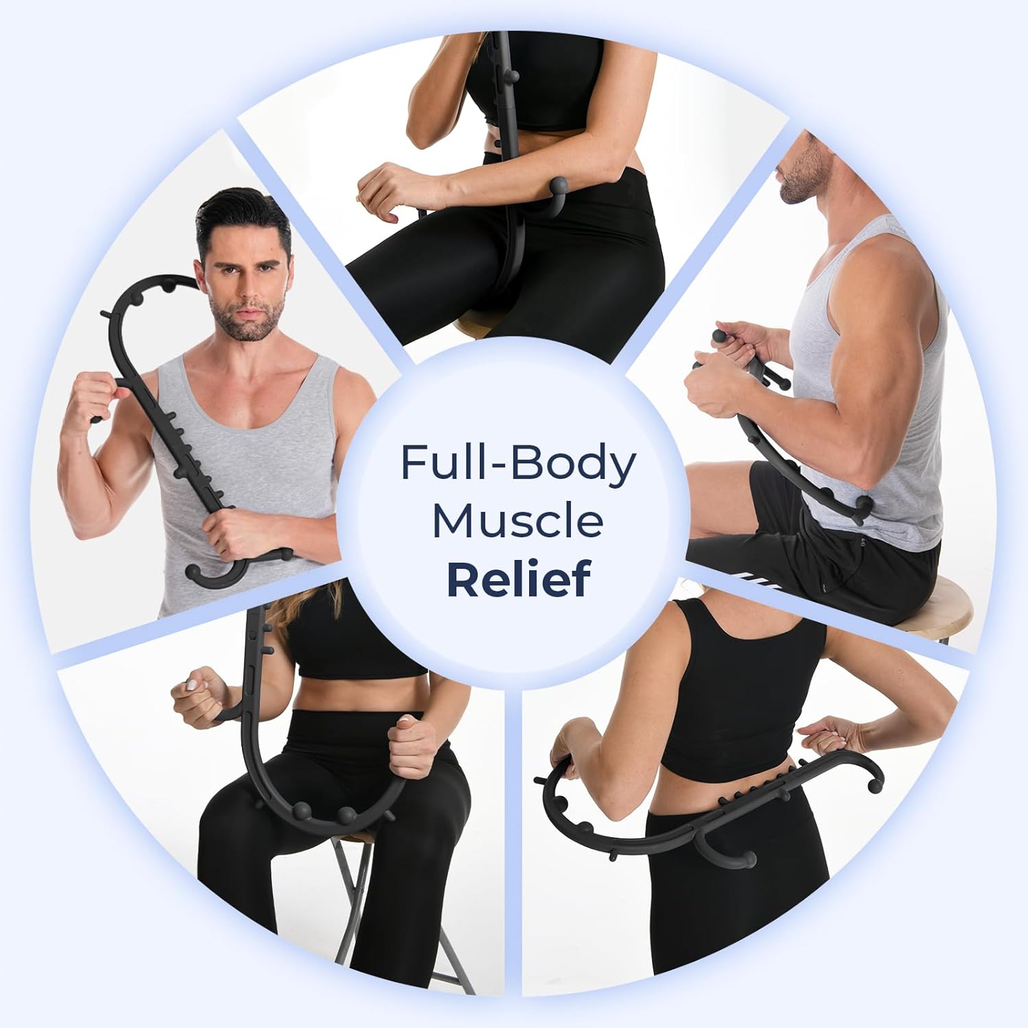 Deep Tissue Back & Neck Massager - Back Massager Stick for Pain Relief