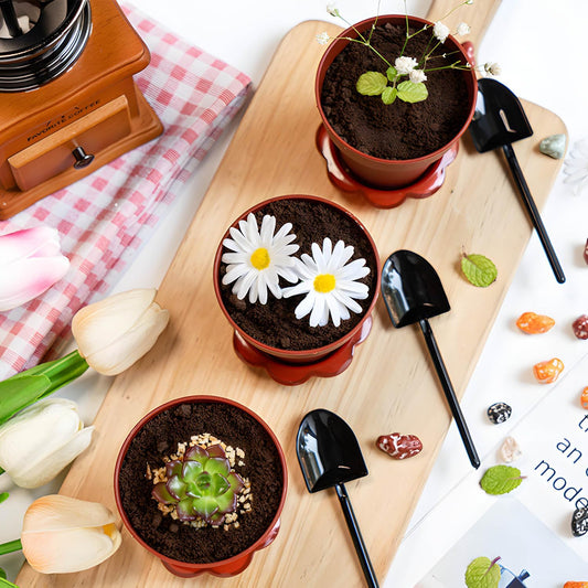 20 Pcs Nursery Pots with Humidity Dome, Cupcake Plant Nursery Pots with Bring A Plate and Shovel, Planting Cups for Seeds for Indoor Gardening and Plant Propagation