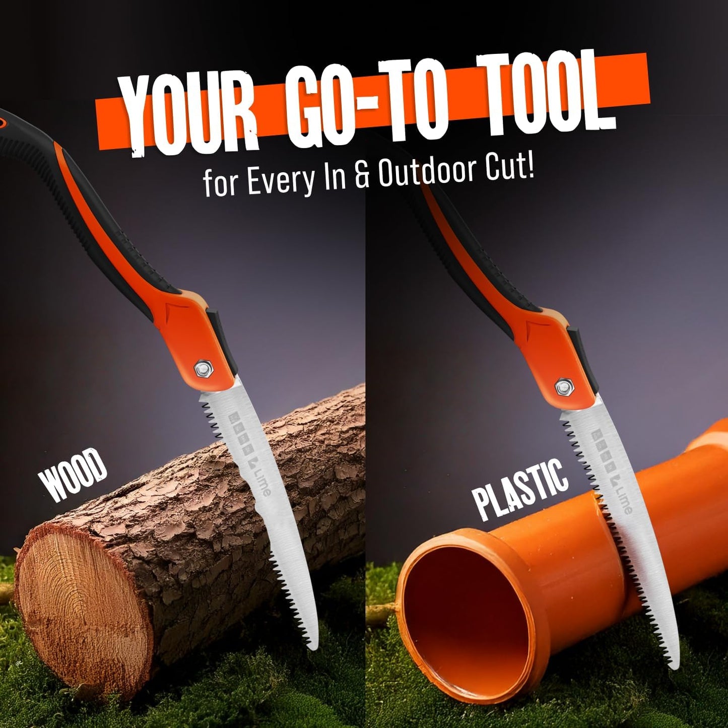 GROWIT Folding Camping saw 11 Inch - Heavy Duty Pruning Saw with Tripl