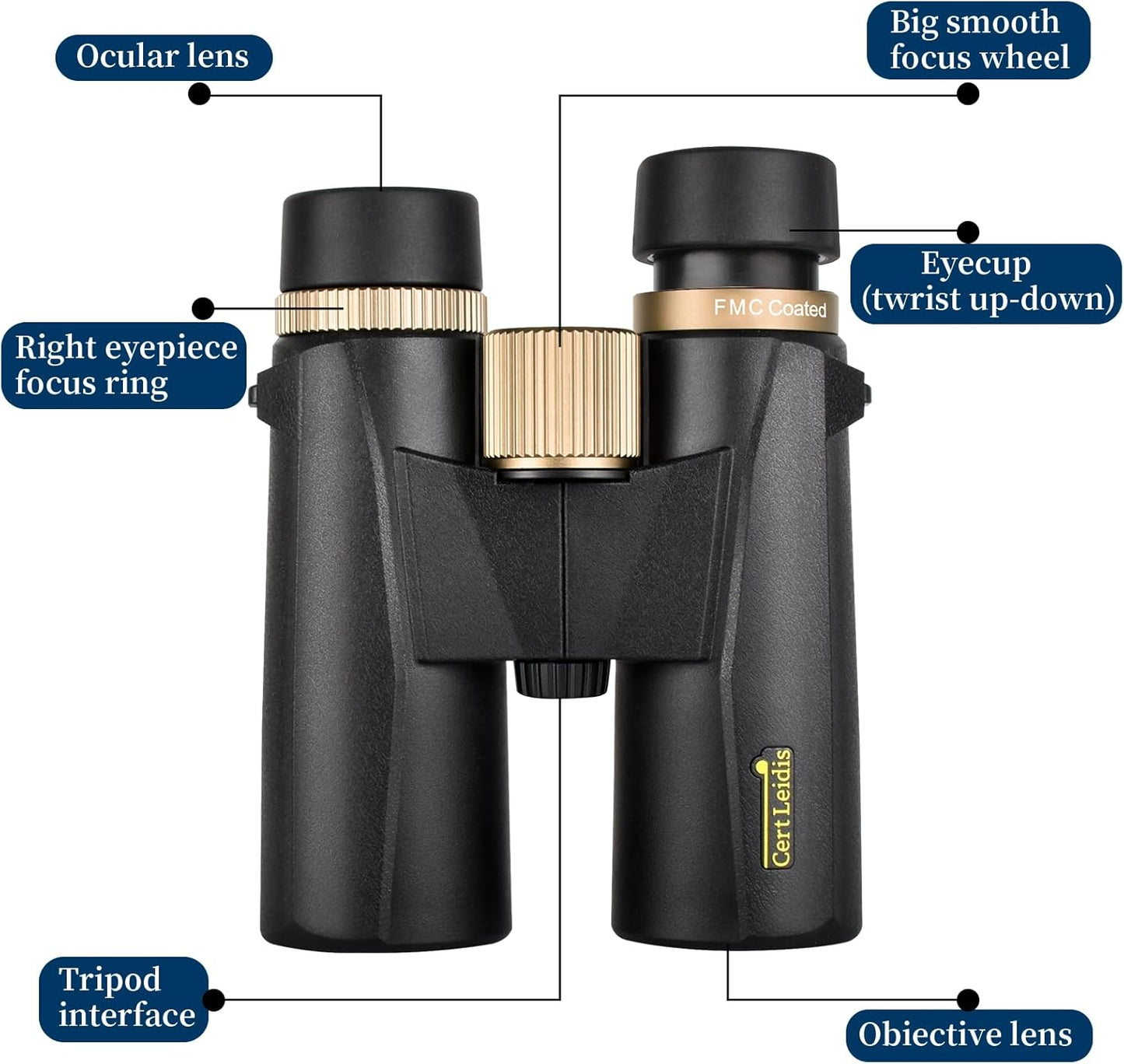 10x42 HD Binoculars for Adults High Powered with Phone Adapter and Tripod, Super Bright BAK4 Prism Waterproof Compact Binoculars for Bird Watching Hunting Stargazing Hiking Cruise Travel