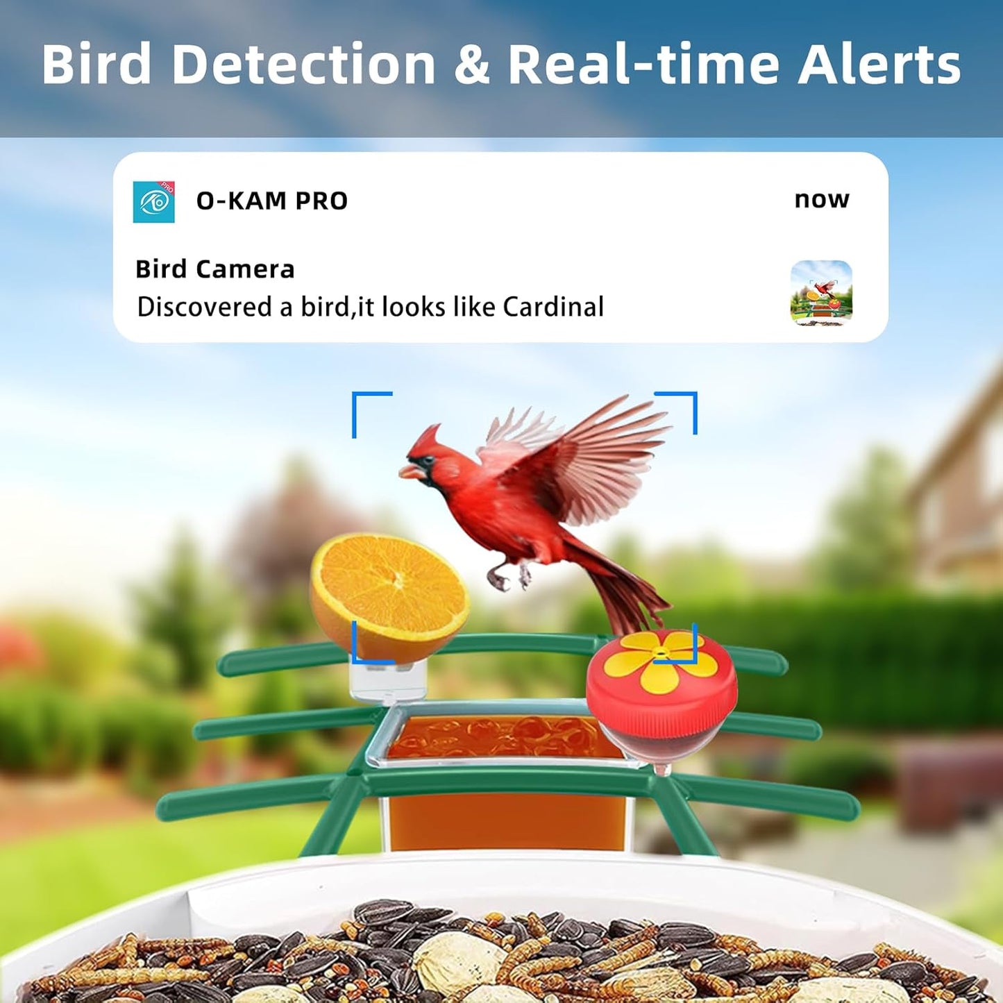 Uniter® 2.5K Smart Bird Feeder with Camera, 5G &2.4G Wifi, Solar Video Birds Feeder with AI Identify Birds Species, Live View, Capture Bird Video, Instant Arrival Alerts, Ideal Gift for Family,Parents