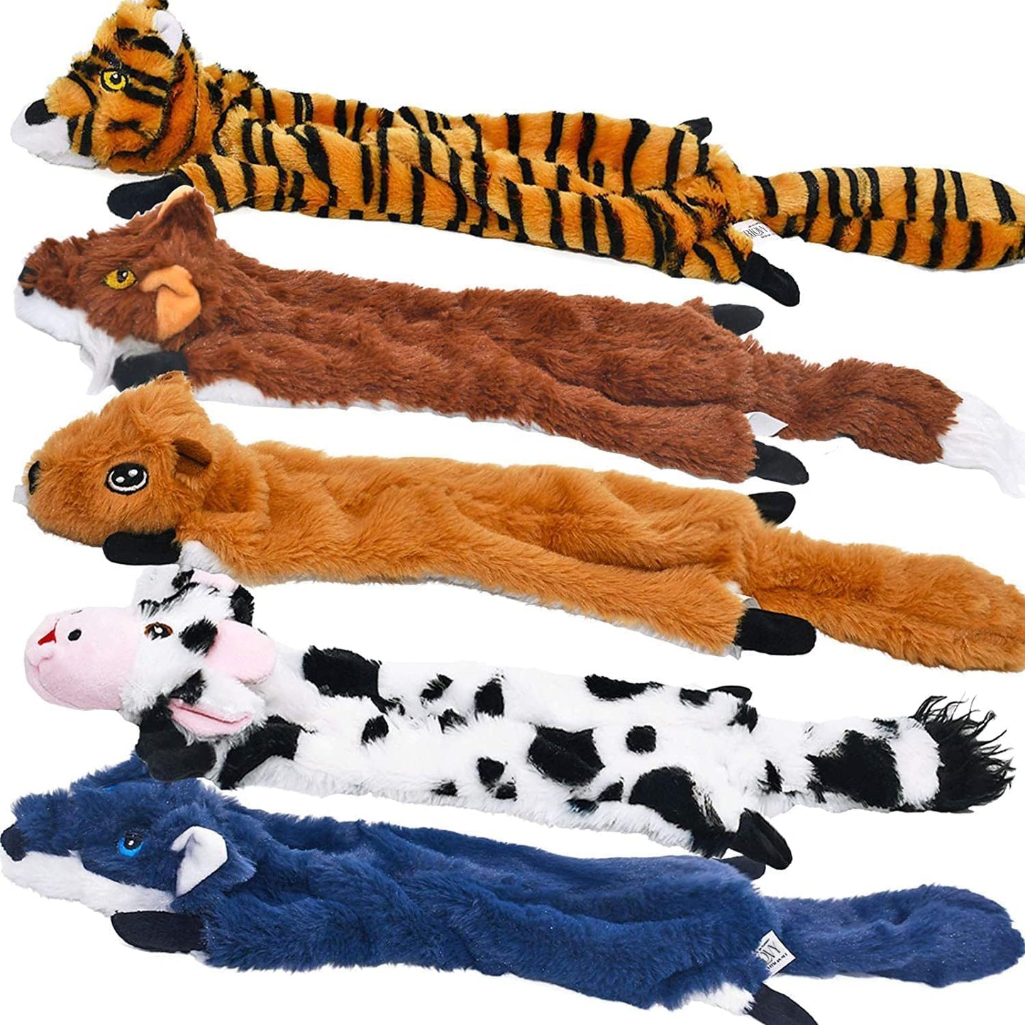 SHARLOVY Dog Squeaky Toys 5 Pack, Pet Crinkle Toy No Stuffing Animals 
