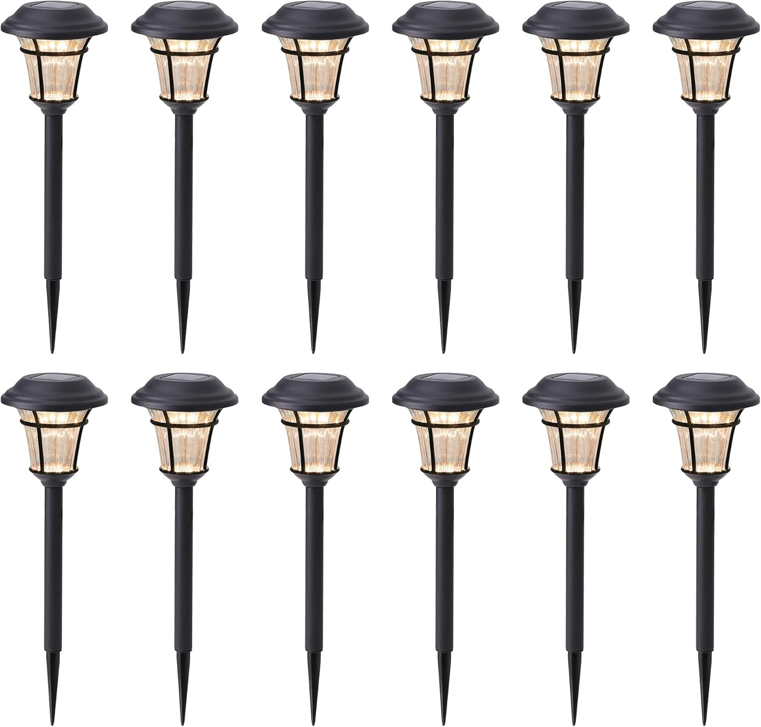 MAGGIFT 12 Pack Solar Pathway Lights Outdoor Solar Garden Lights for P