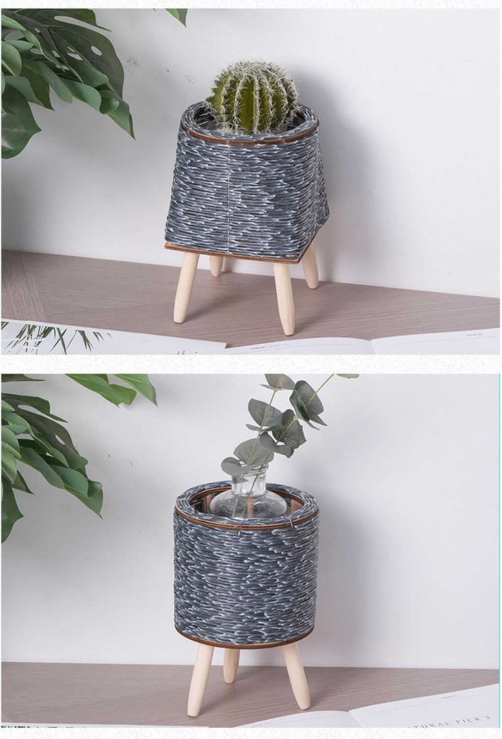 Rattan Plant Basket Indoor Handwoven Plant Pots for Planter Flowers Po