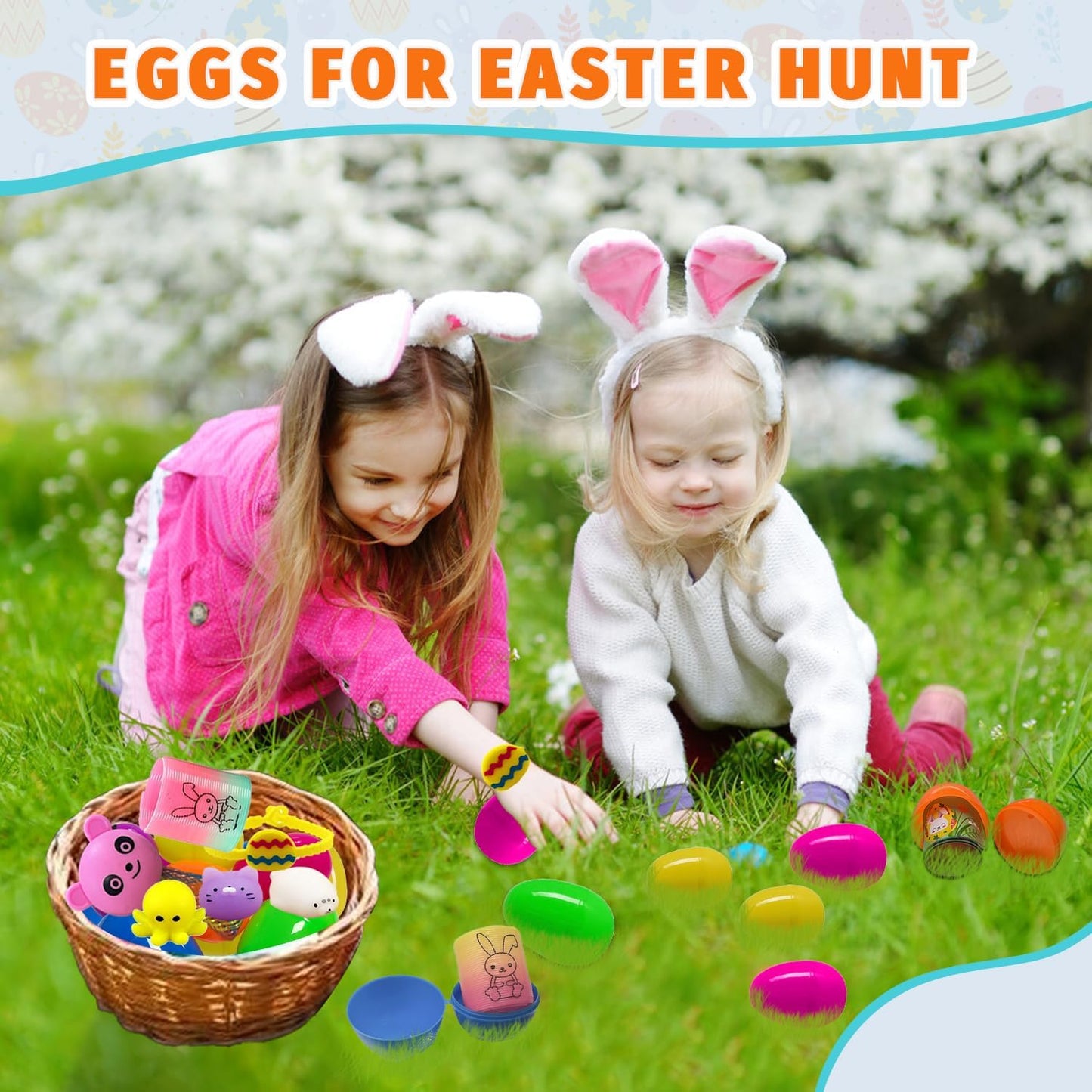 300pcs Easter Eggs with Toys Inside Bulk Filled Easter Egg Fillers 100 Pack Non Candy Stuffed Easters Basket Stuffers Essentials for Kids Girls Toddlers Boys Easters Egg Hunt Party Favors