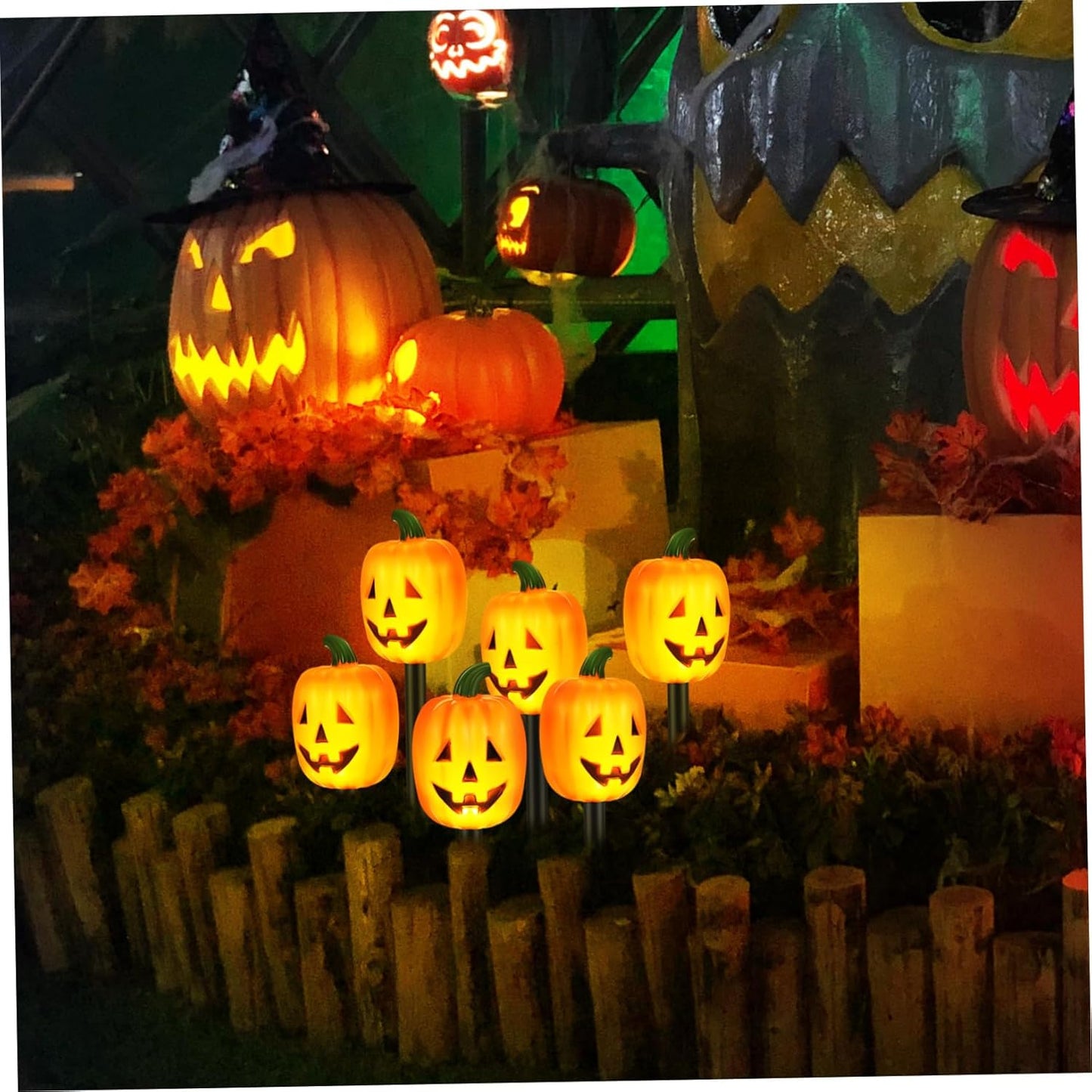 Milisten 1Set Halloween Pumpkin Solar Lights of Warm Solar Garden Lights for Outdoor Decorations Compact for Halloween Battery Powered Durable