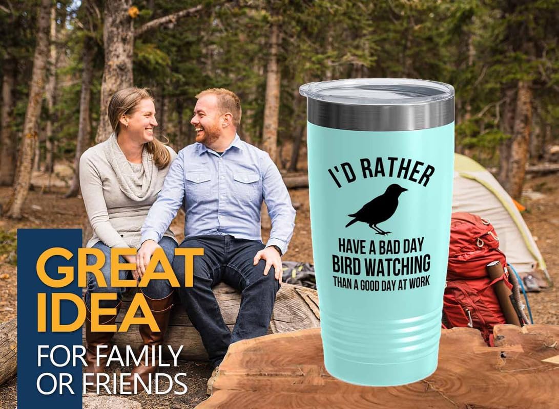 Birding Teal Edition Viking Tumbler 20oz - Bad day bird watching - Bird Feeder Backyard Birdwatcher Gifts Birding Bird Lover
