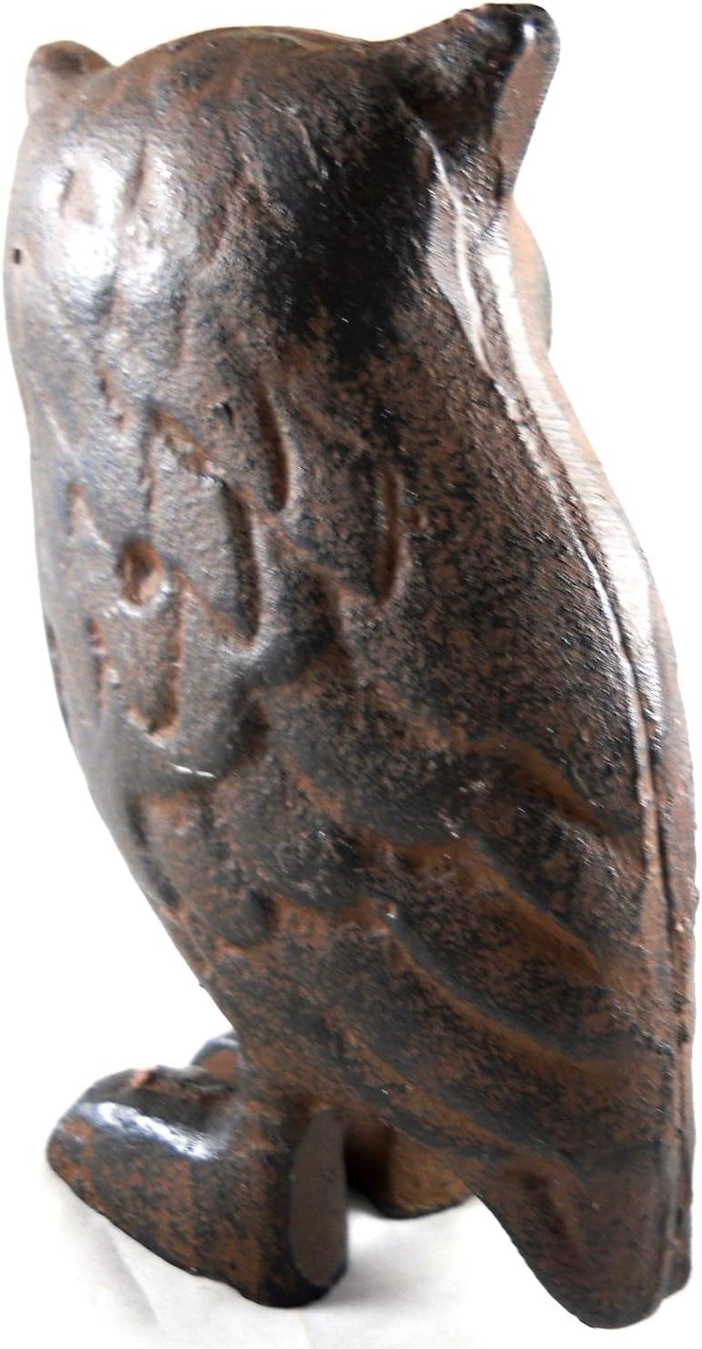 Cast Iron Owl Figurine Statue - Brown 4.5" Tall