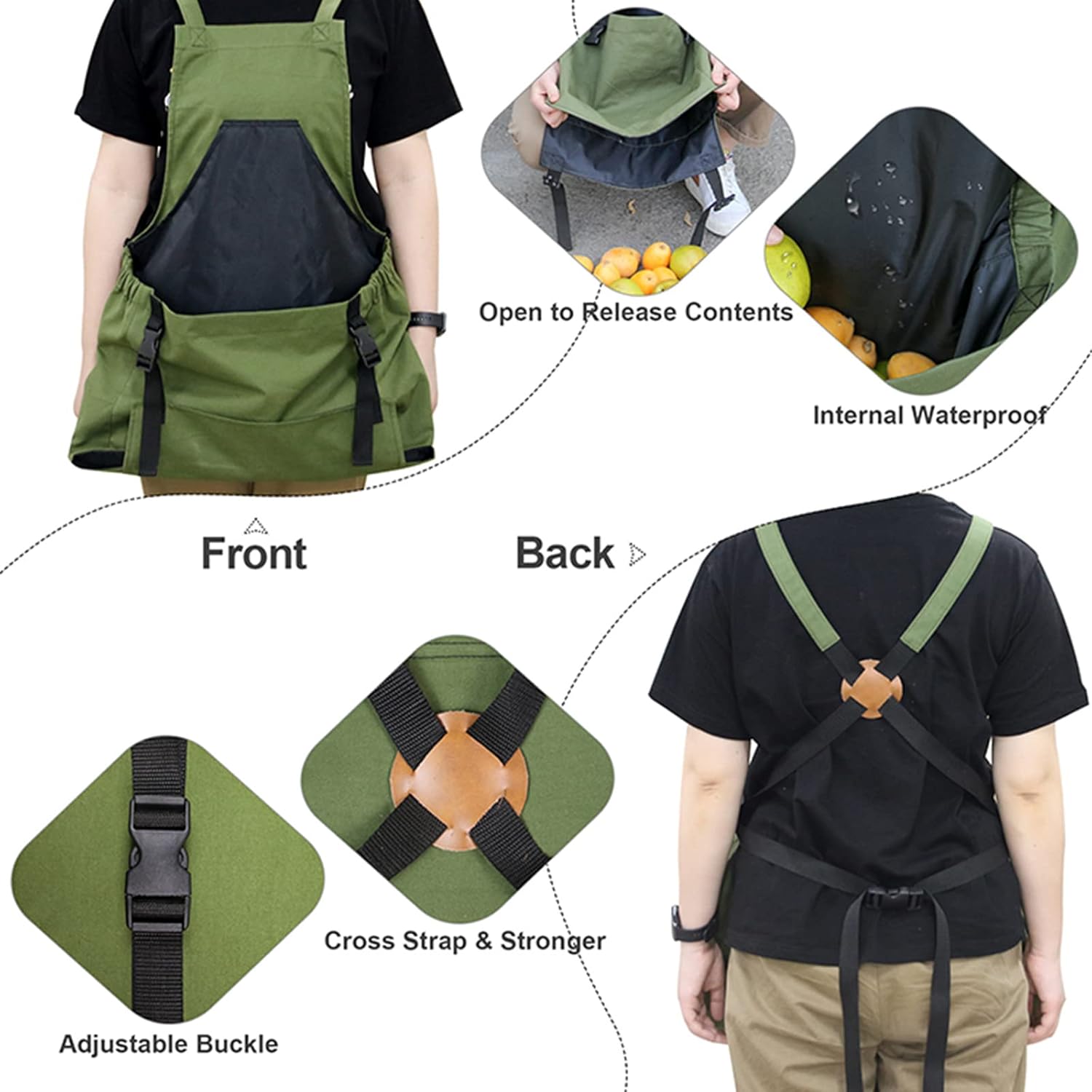 Quick Release Picking Bag Adjustable Harvest Garden Apron Storage Pouc