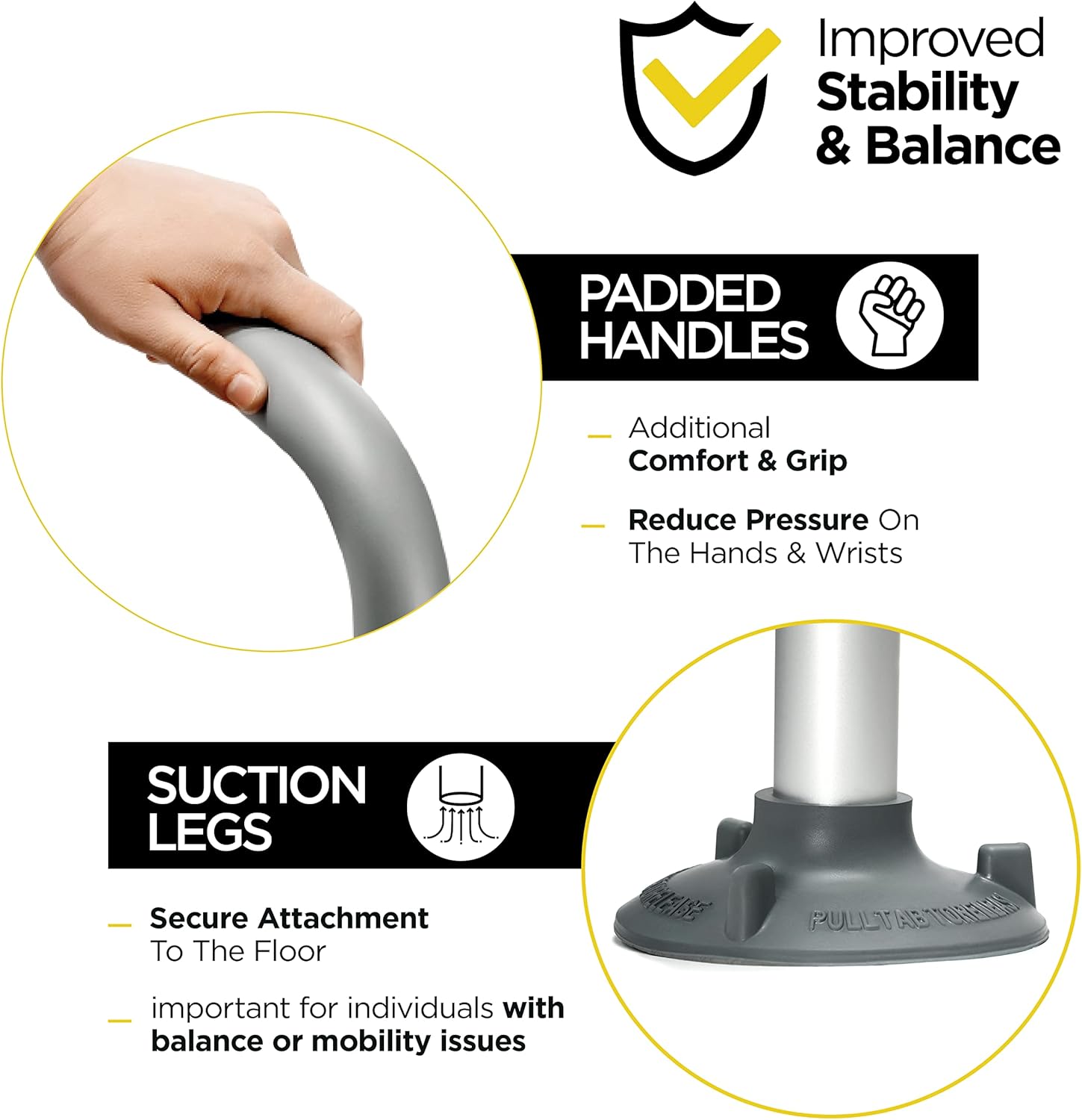 Medical king Toilet Safety Rail - Adjustable Detachable Toilet Safety 