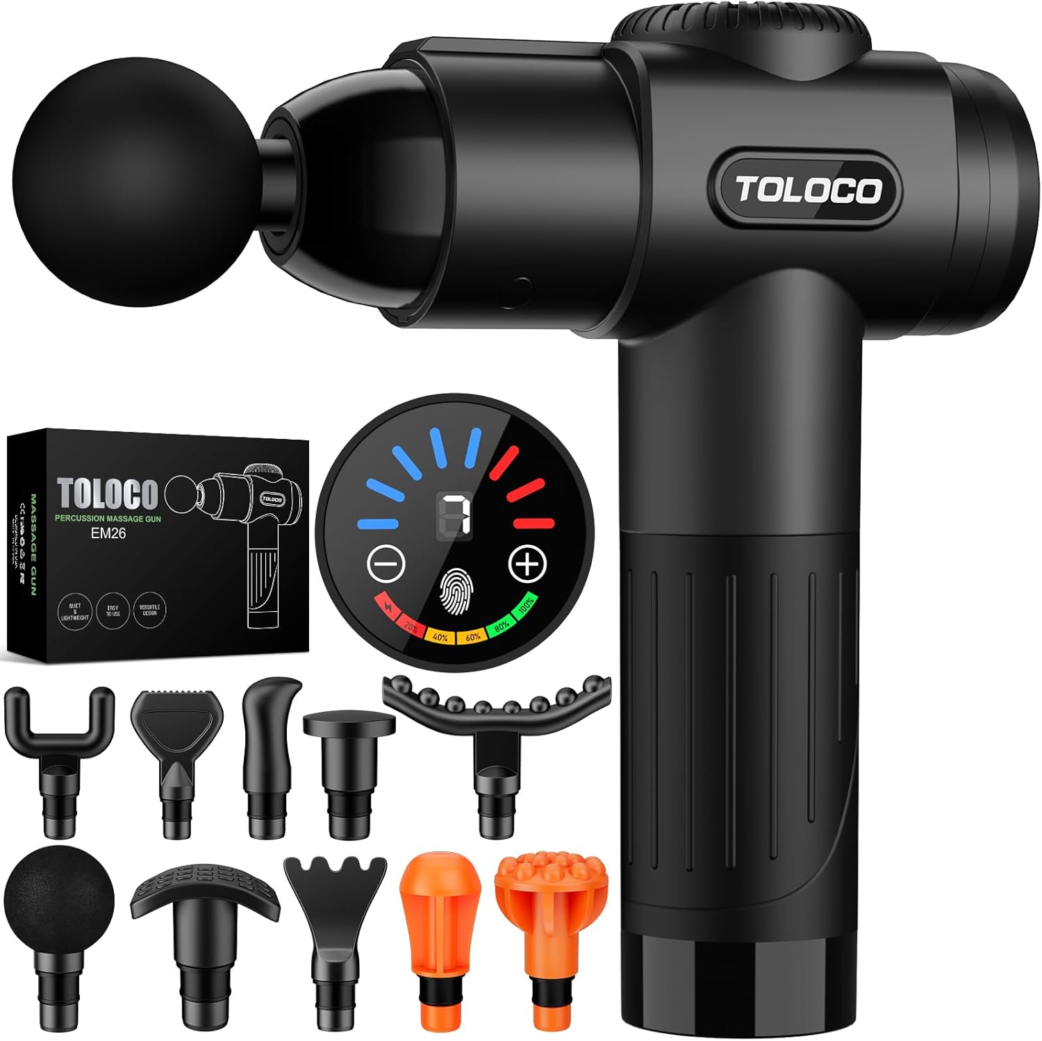 TOLOCO Massage Gun, Deep Tissue Back Massage for Athletes for Pain Rel