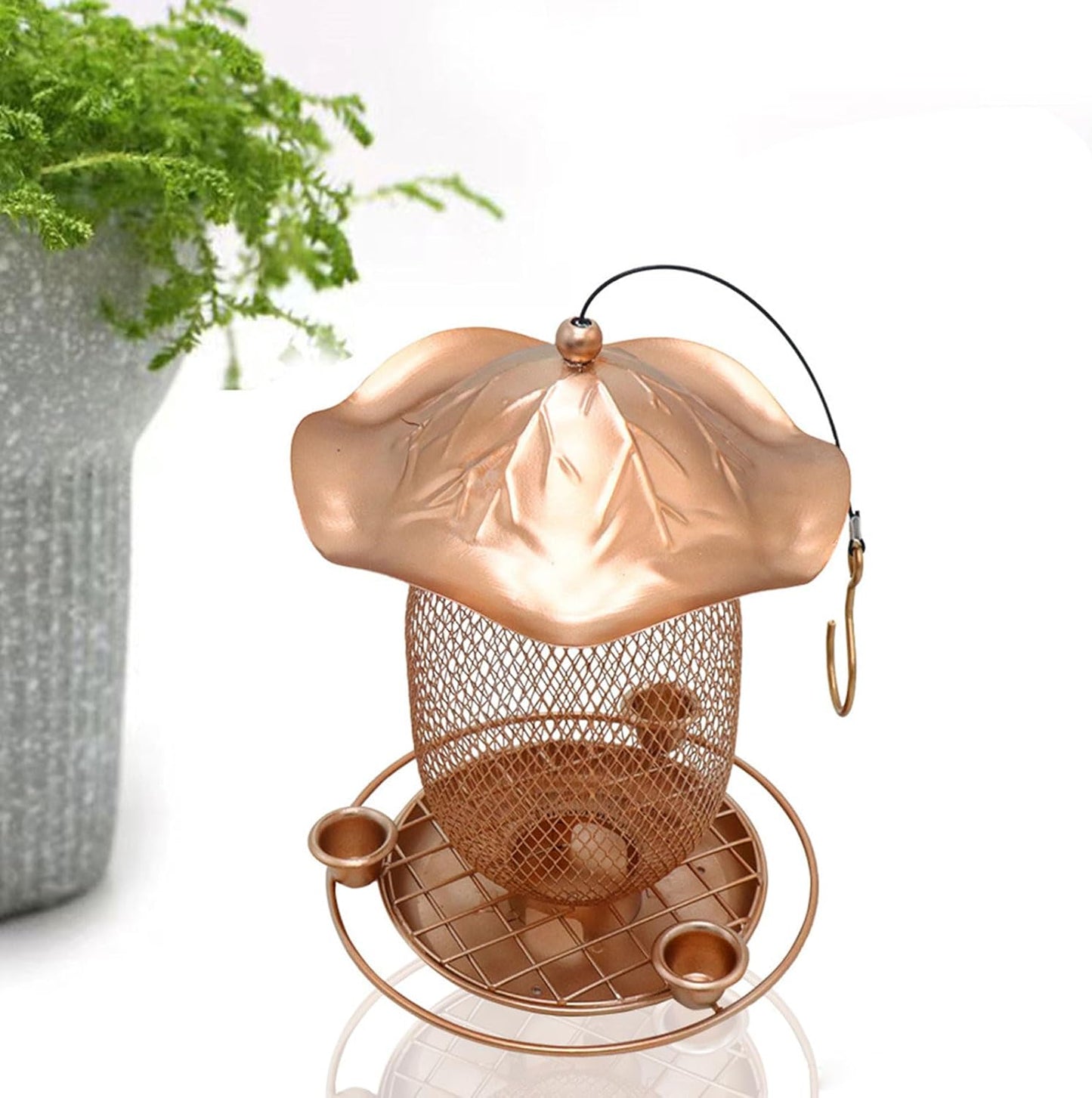 Iron Bird Feeder for Outdoor Hanging Large Capacity Wild Bird Feeder S