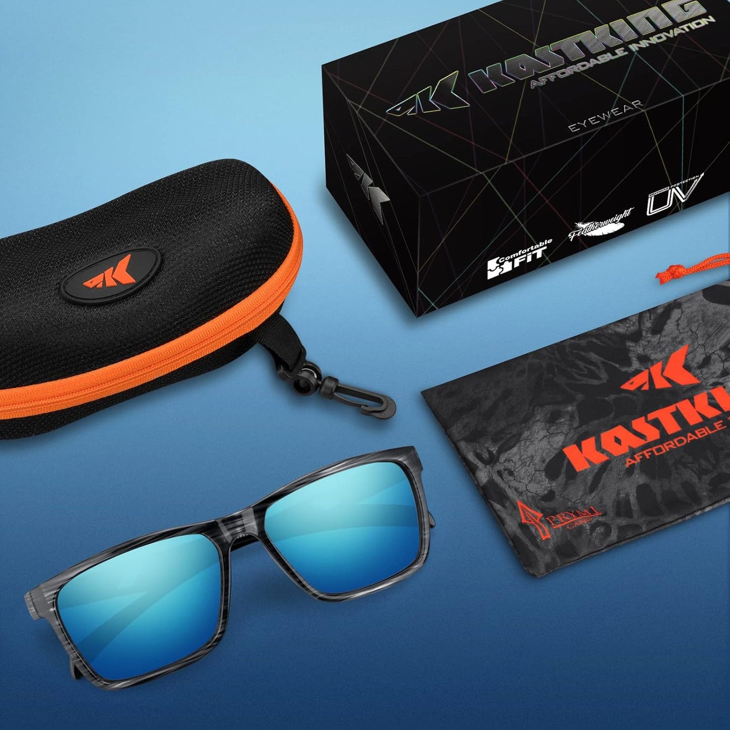 KastKing FlatRock Polarized Sport Sunglasses for Men and Women, Ideal 