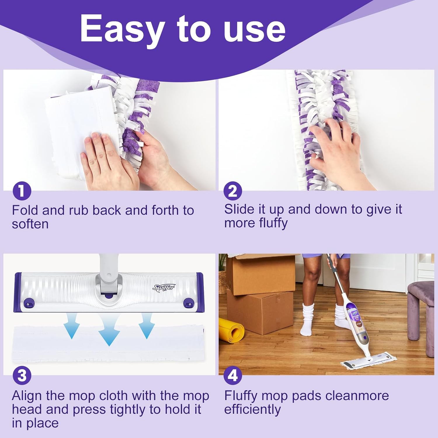 5X Cleaning Power Mop Pads Compatible with Swiffer PowerMop, Disposabl