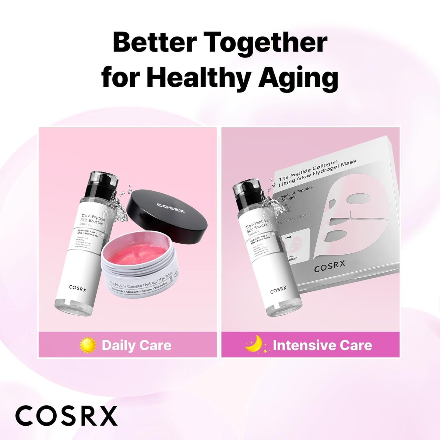 COSRX Pink Peptides Collagen Lifting Glow Hydrogel Face Masks Skincare