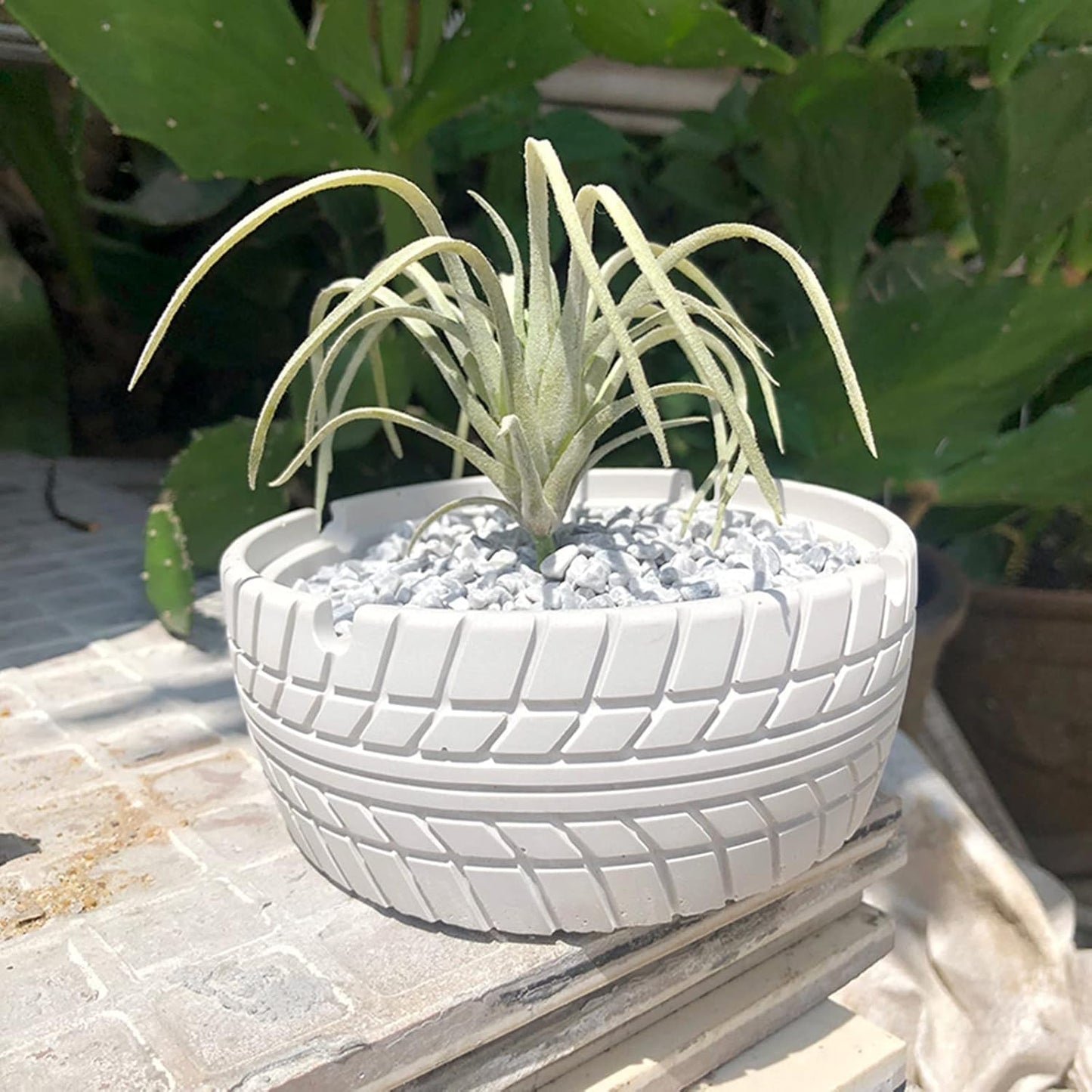 Tire Pattern Flower Pot Silicone Mold Succulent Planter Vase Cactus Concrete Mold Candle Pen Holder Mold Epoxy Resin Plaster Cement Clay Mould