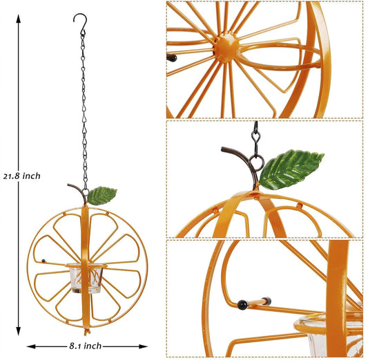 Wild Bird Feeder Hanging for Garden, Metal Outside Wild Bird Feeders with Hanging Chain and Bird Feeding Cup,Bird Feeder as Gift Ideas for Bird Lovers