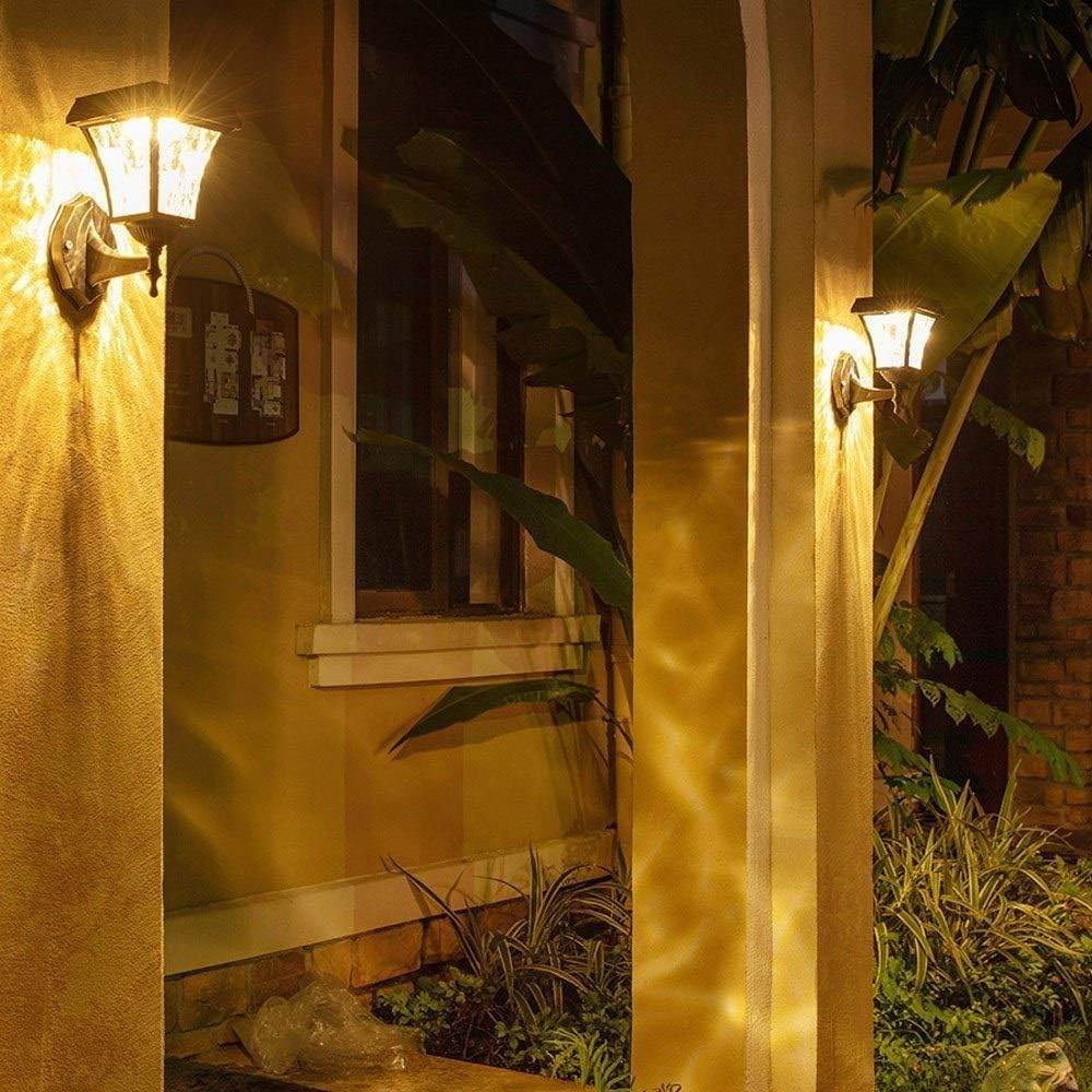 Modern Creative Black Solar Outdoor Wall Lamp Waterproof Acrylic Bracket Light 5W LED Antirust Aluminum Lantern Villa Balcony Garden Outside Lighting Sconce