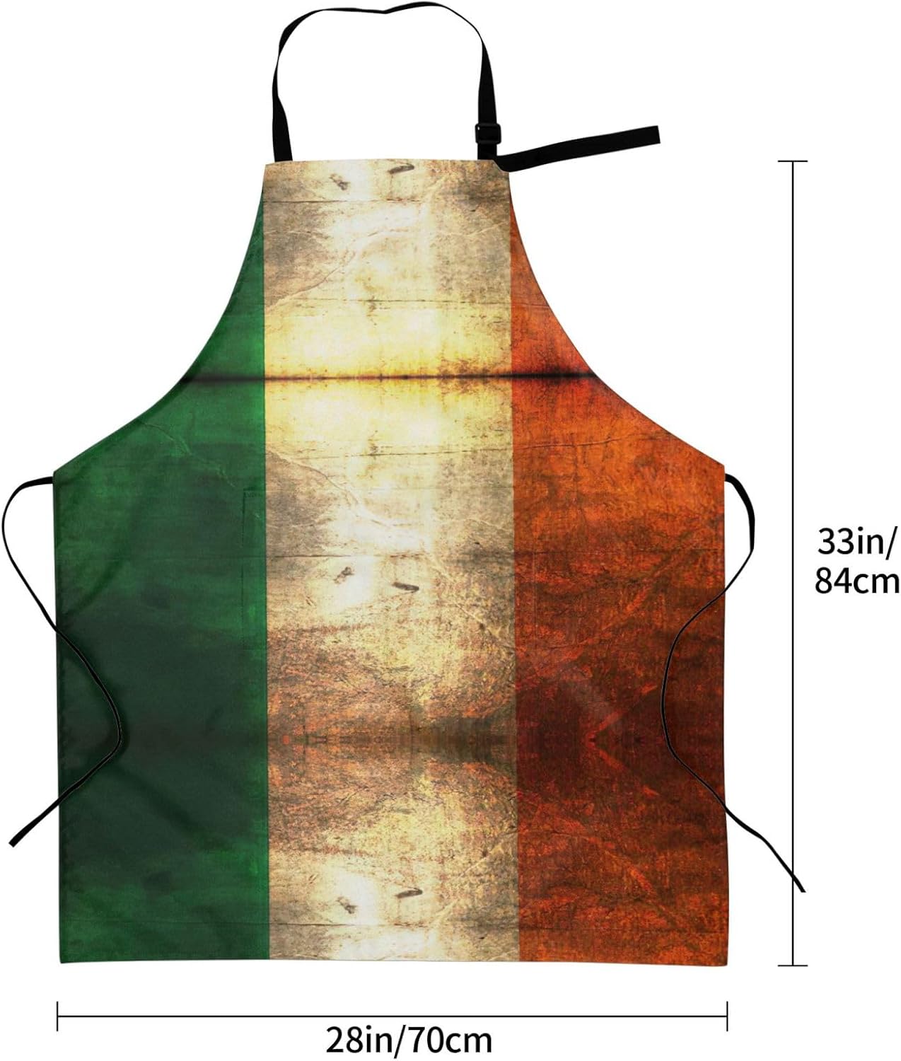 Irish Flag Print Laundry apron 28x33 In Waterproof Kitchen Apron with Pockets for Cooking Baking