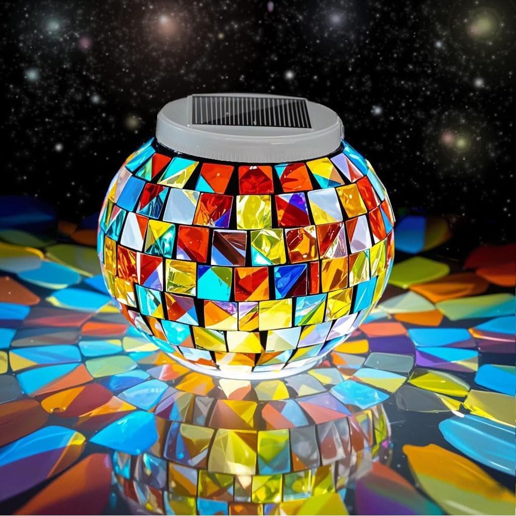 Aukora Color Changing Solar Powered Glass Ball Garden Lights, Table La