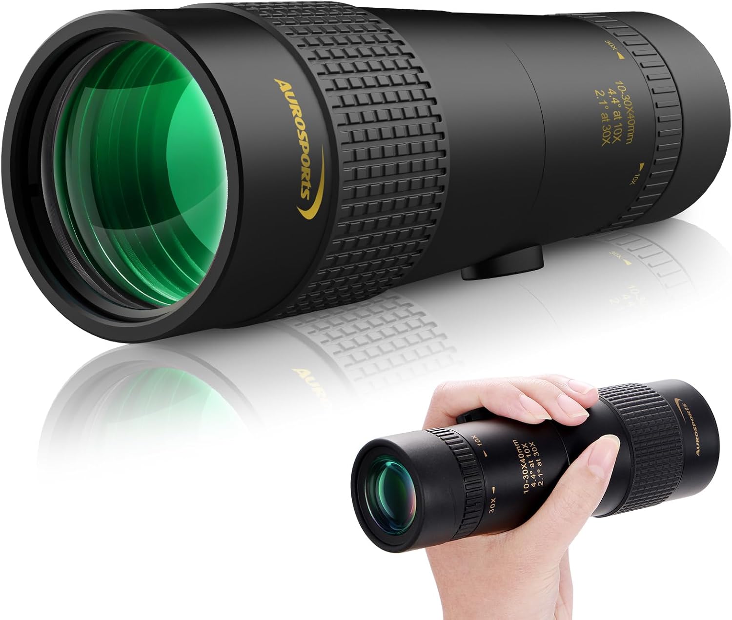 Aurosports 10-30x40 Zoom Monocular for Adults, Monocular Telescope Hig